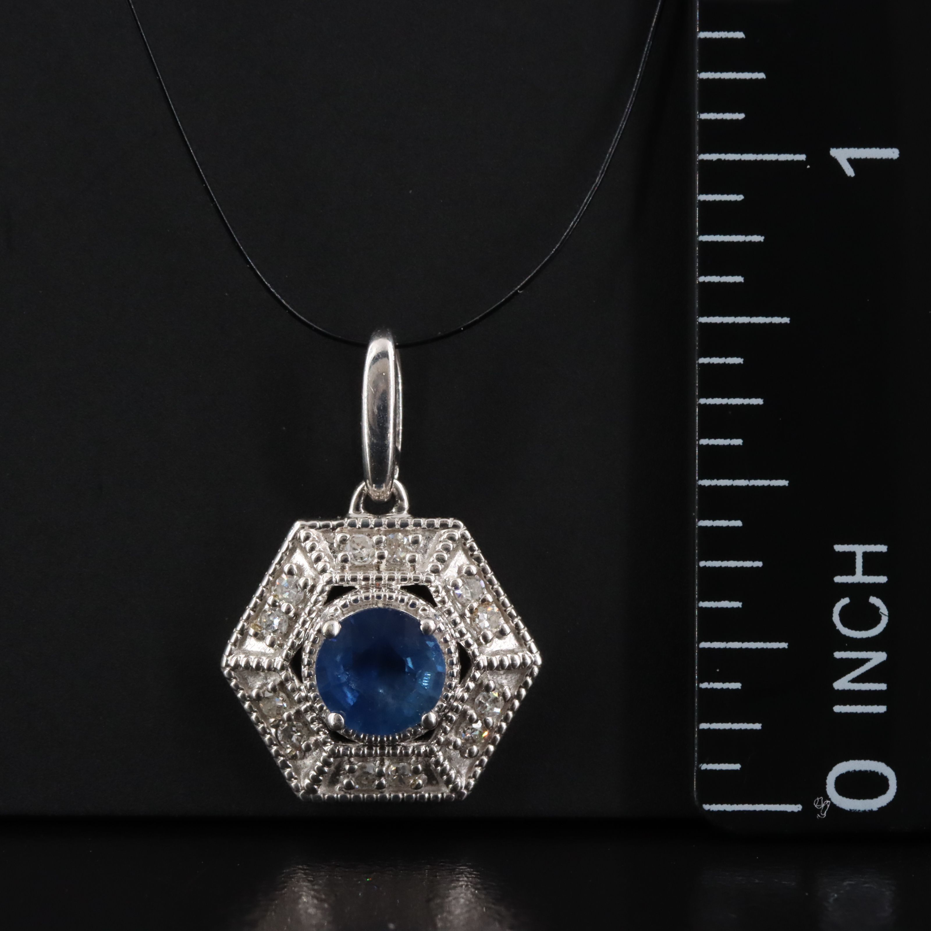 14K Sapphire and Diamond Pendant