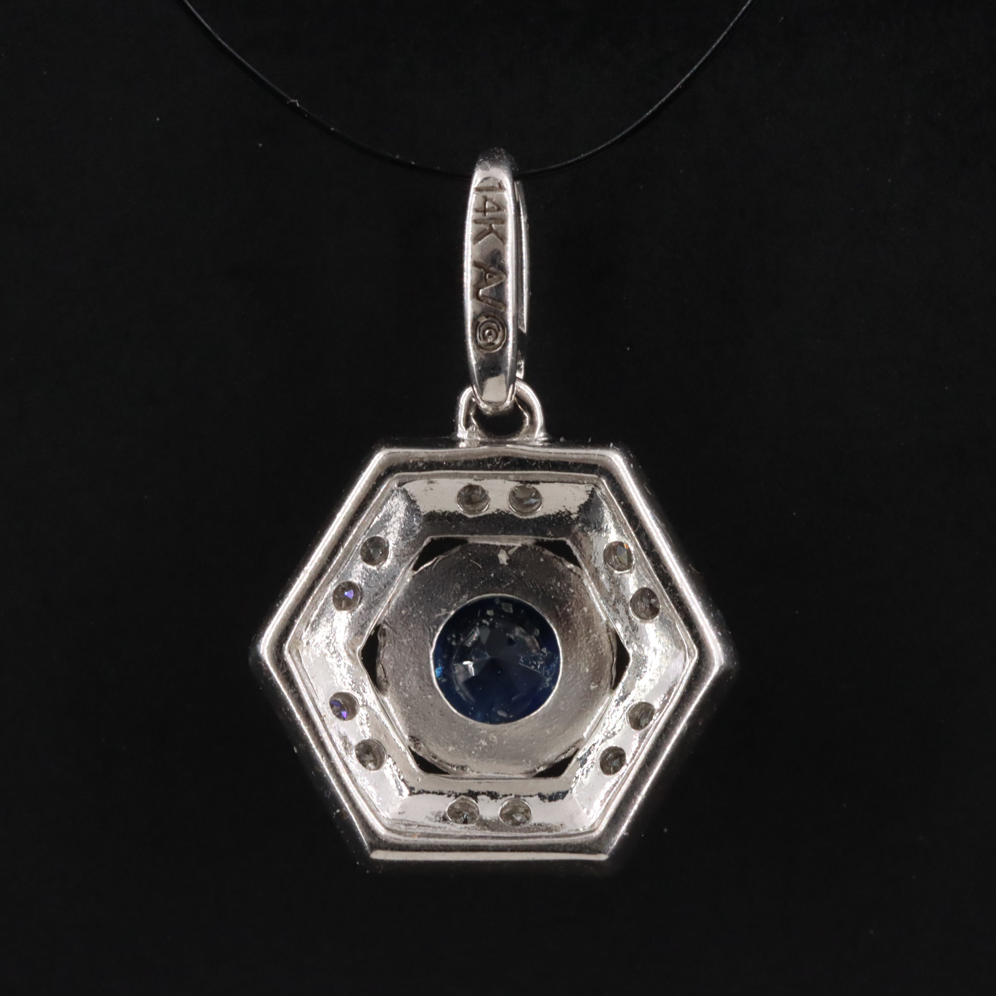 14K Sapphire and Diamond Pendant