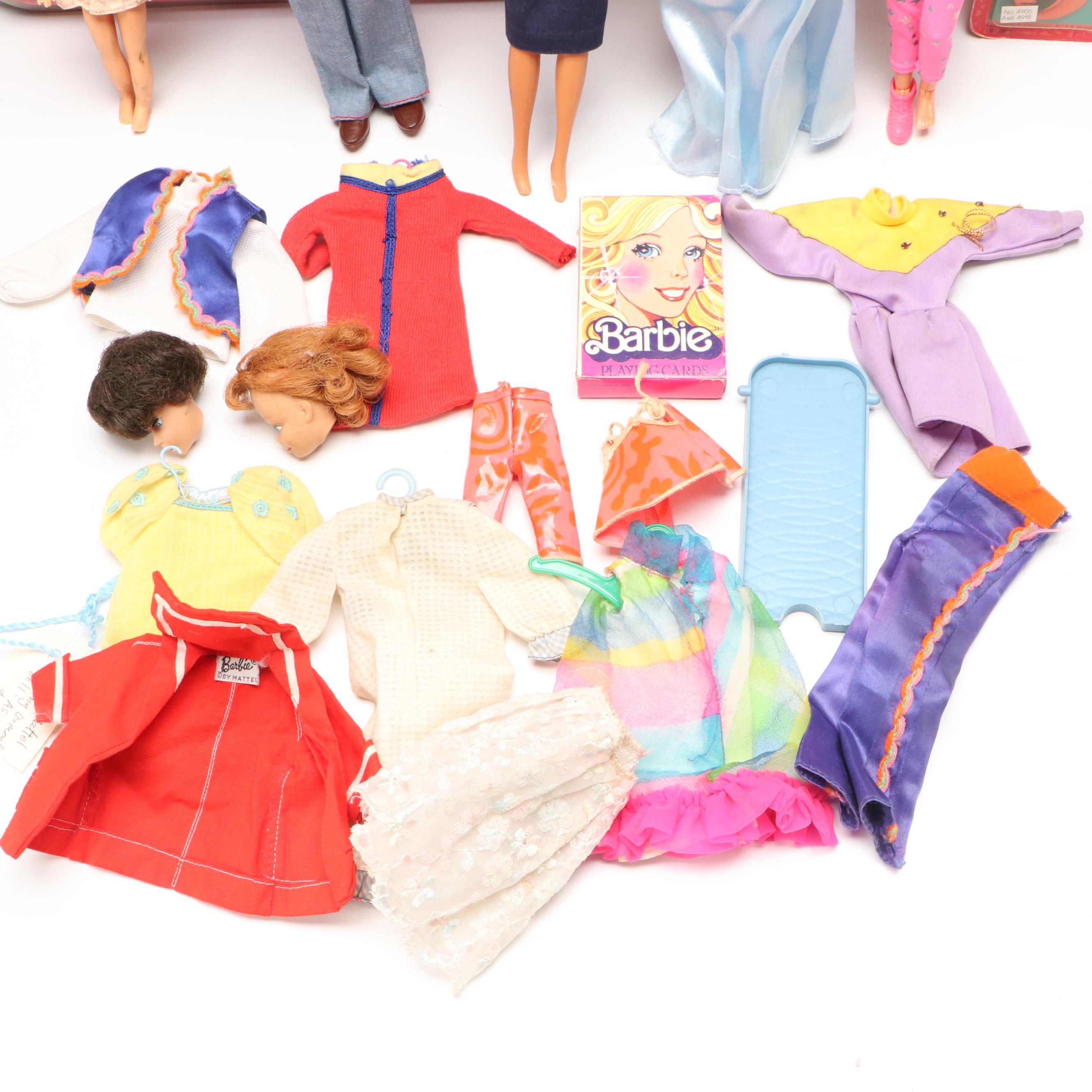 Mattel Barbie Travel Trunks with Dolls and Accessories, Mid to Late 20th Century