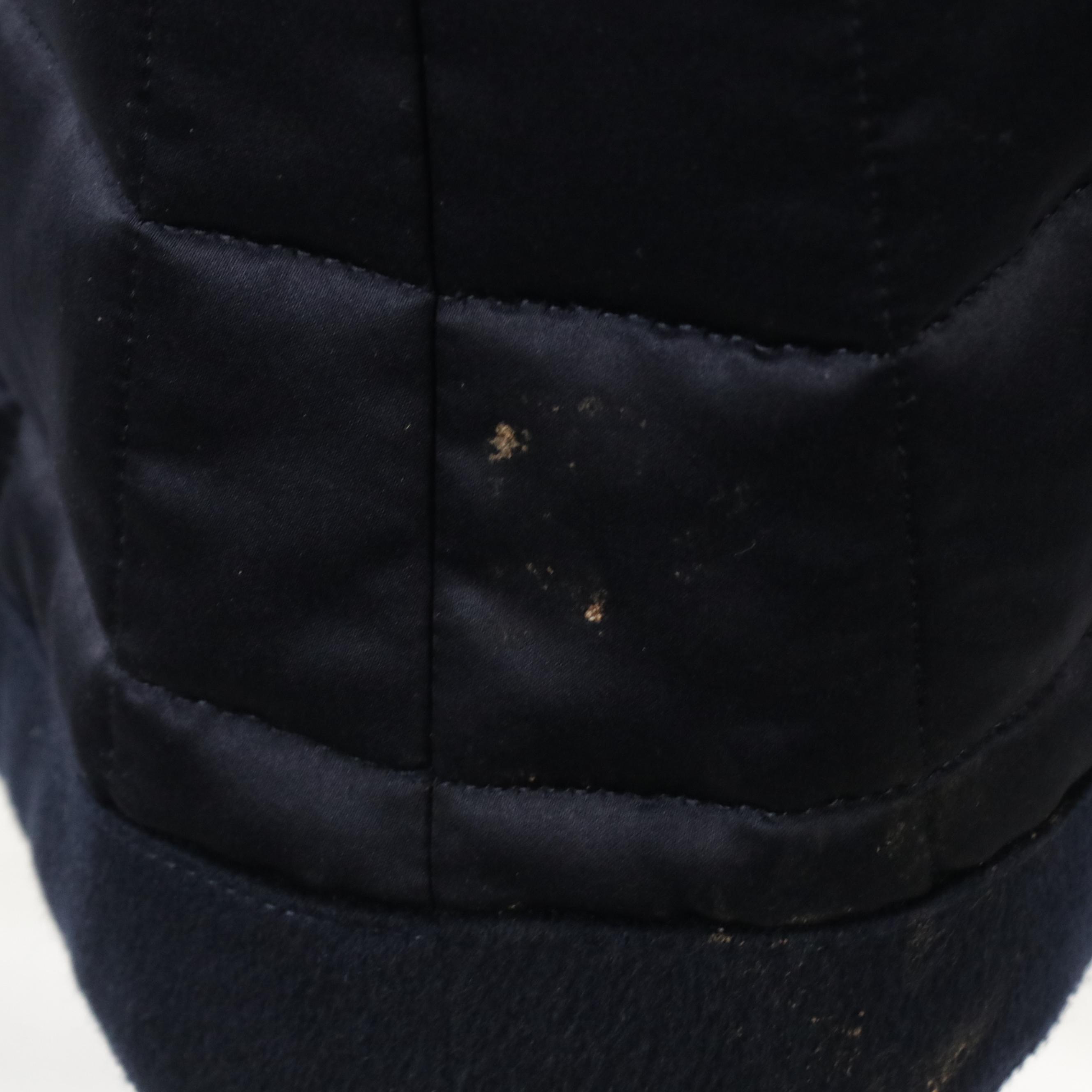 Loro Piana Navy Cashmere Coat with Dyed Fox and Sheared Nutria Fur Trim