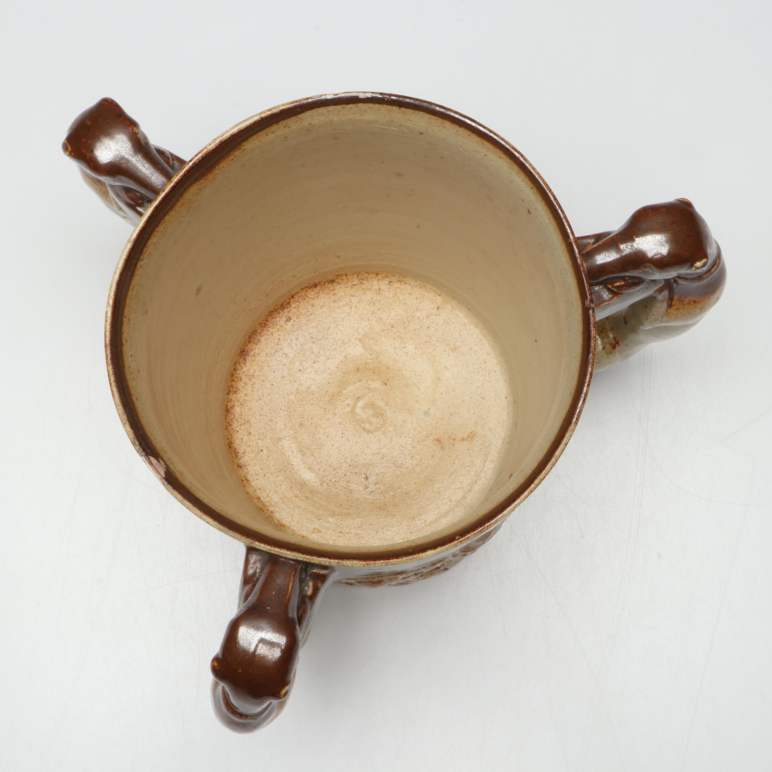 Three Handle Stoneware Loving Cup