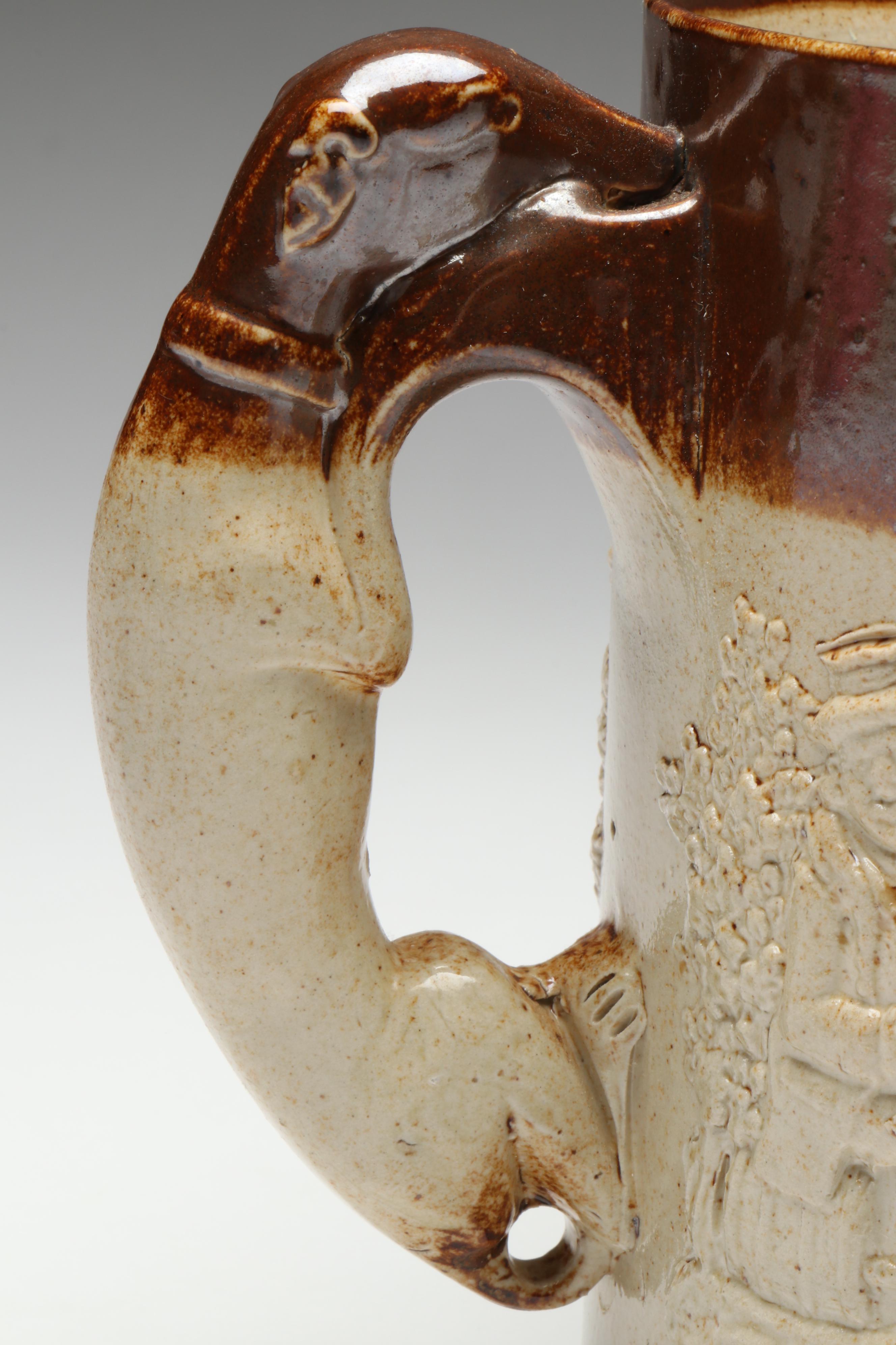 Three Handle Stoneware Loving Cup