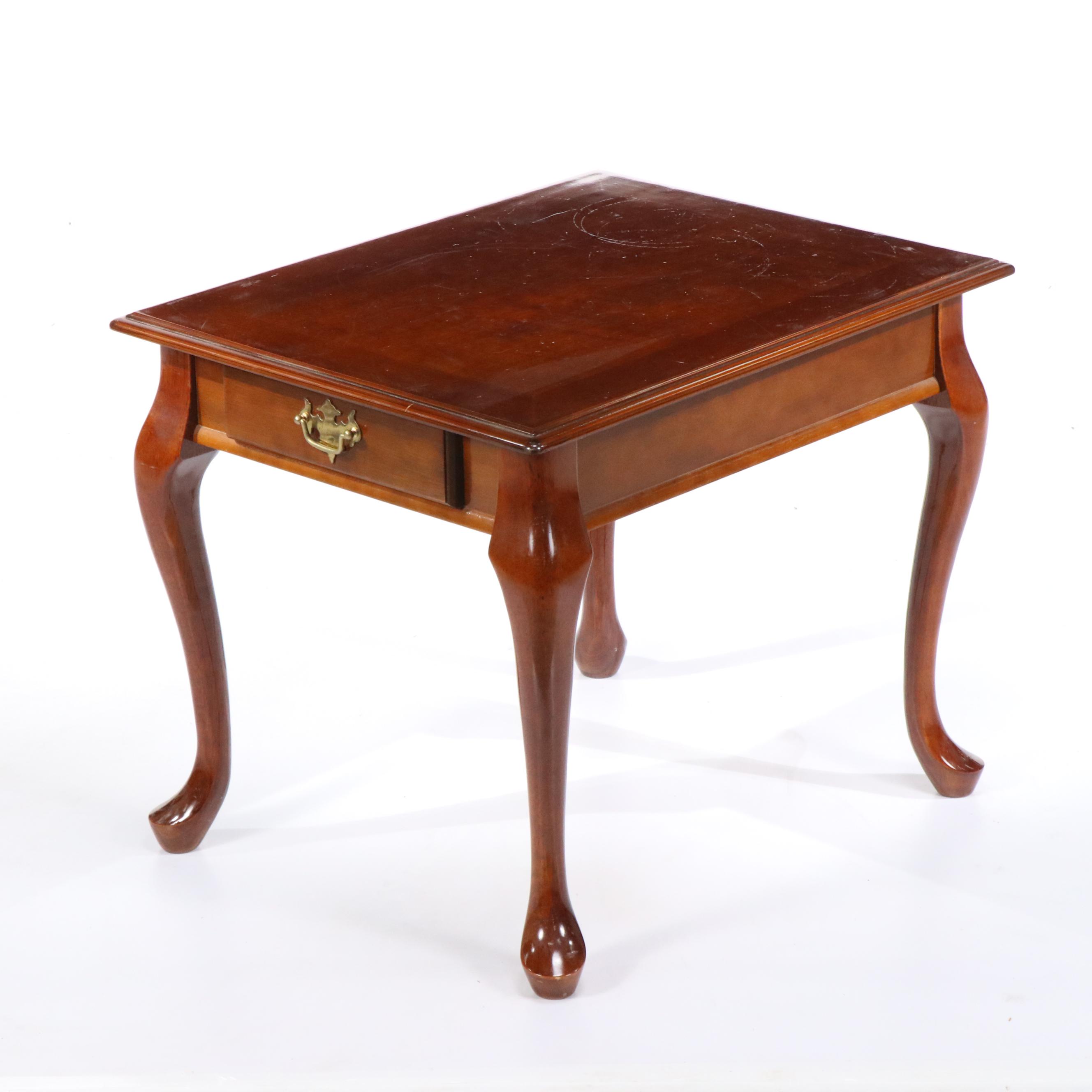 Two Queen Anne Style Mahogany End Tables