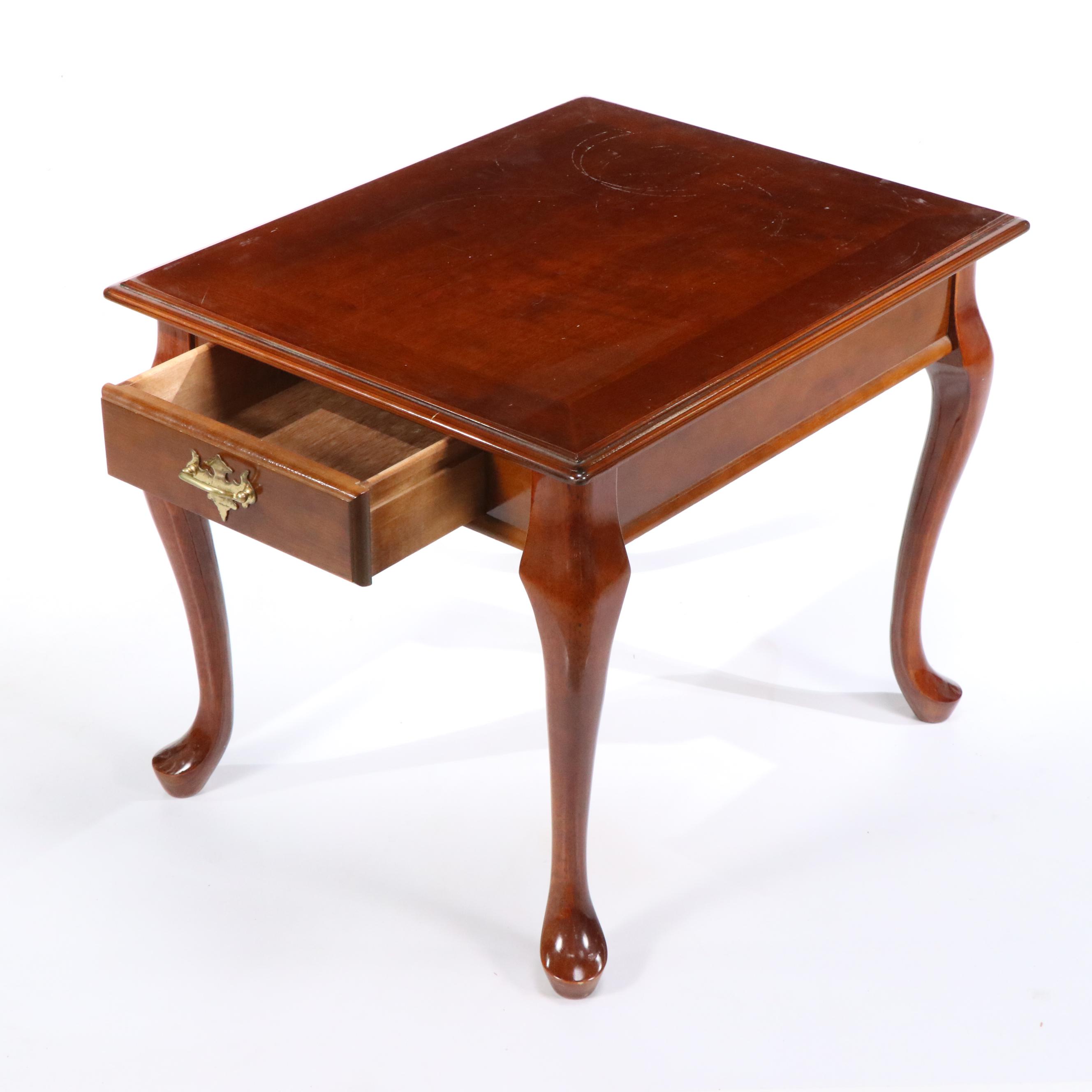 Two Queen Anne Style Mahogany End Tables