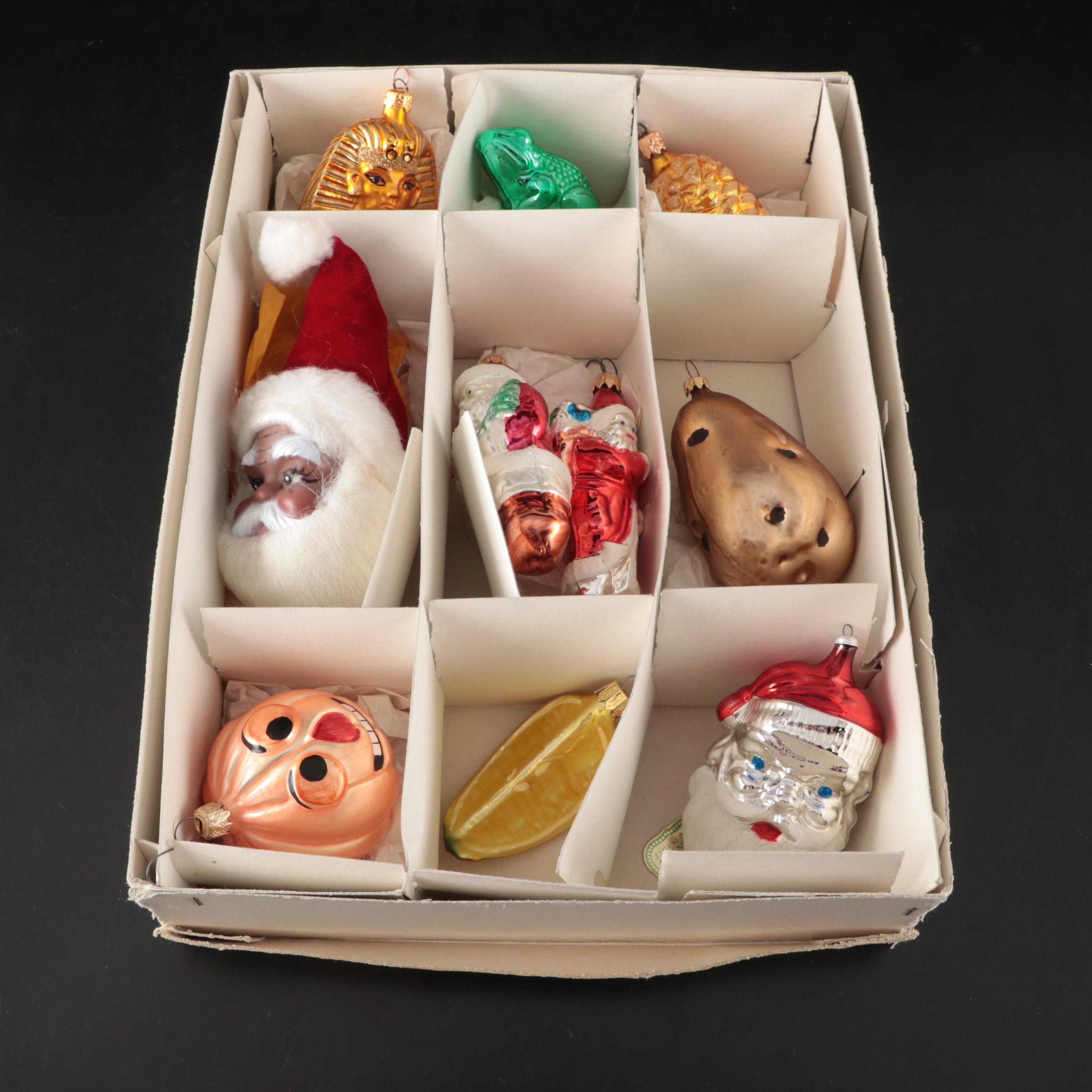 Bronner's Christmas Wonderland Blown Glass Ornaments, Late 20th Century