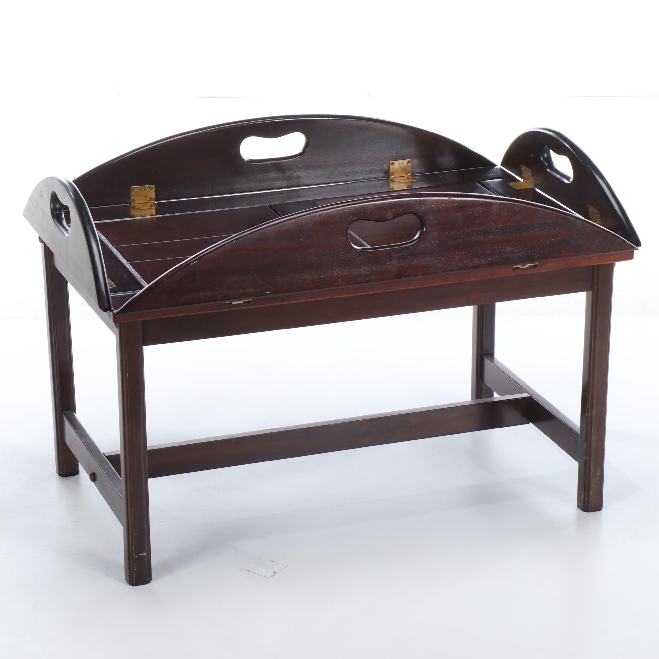 Mahogany Finish Butler's Tray Table, Late 20th Century
