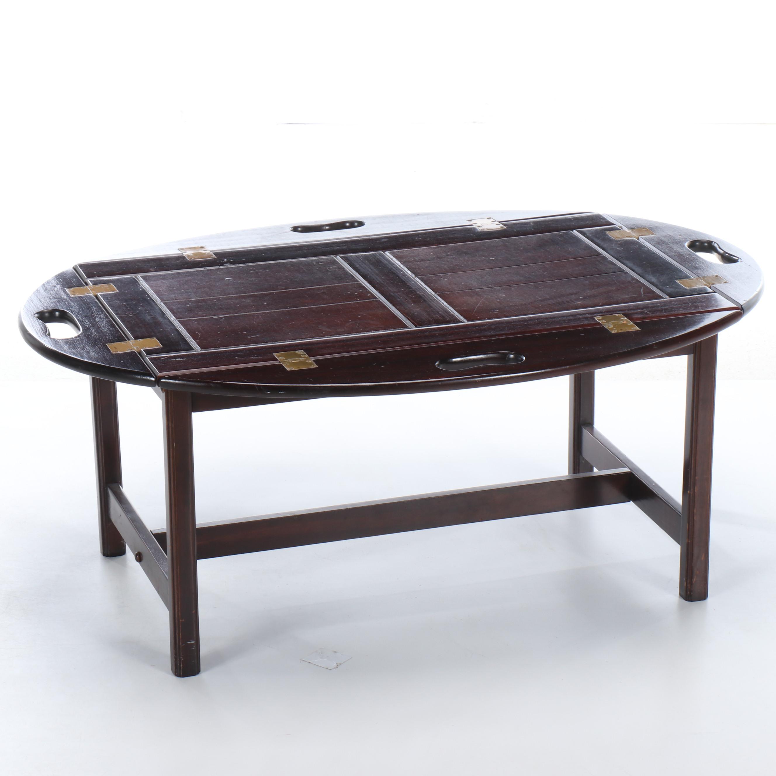 Mahogany Finish Butler's Tray Table, Late 20th Century