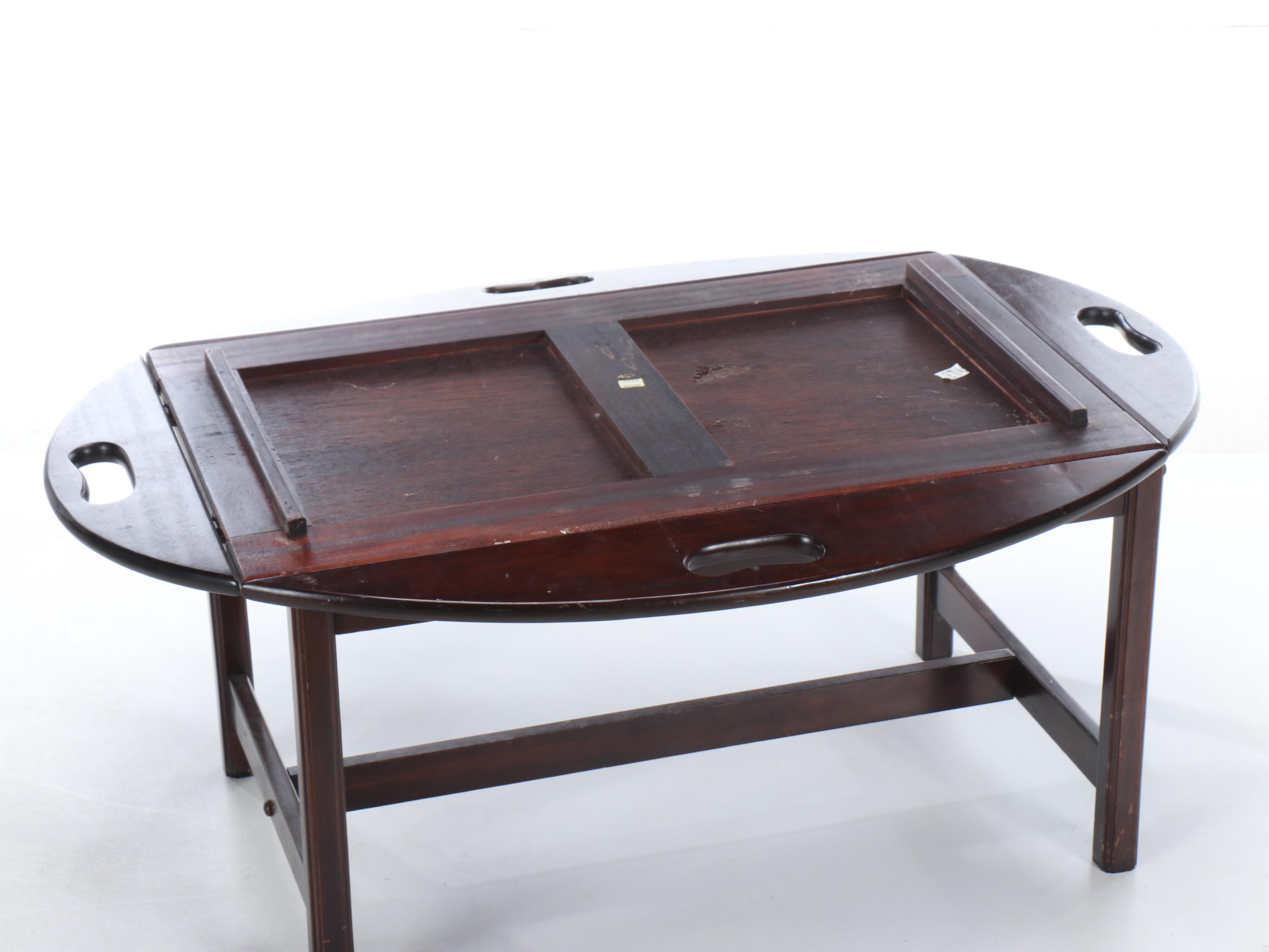 Mahogany Finish Butler's Tray Table, Late 20th Century