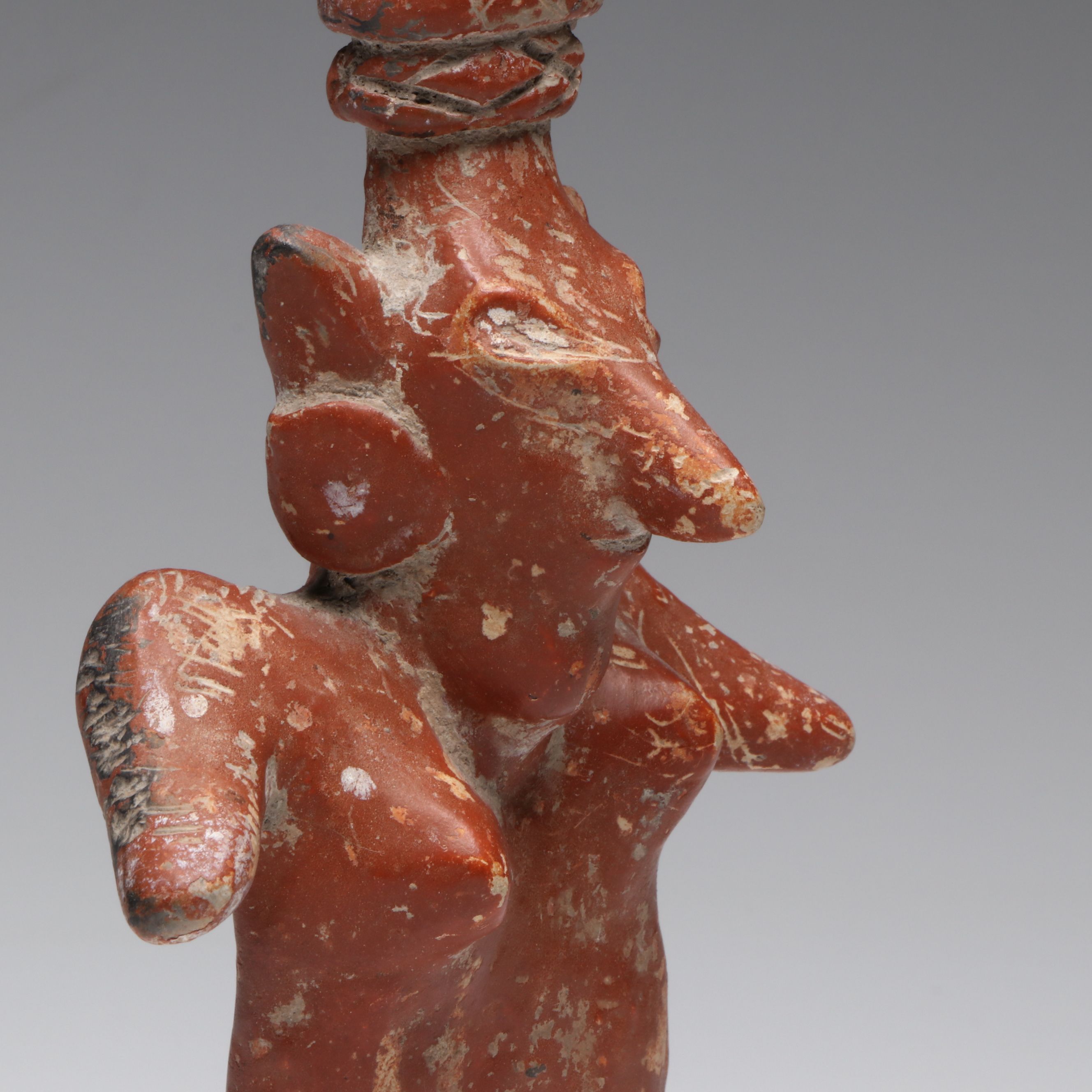 Pre-Columbian Jalisco Sheepface Pottery Female, Circa 200 BCE–300 CE