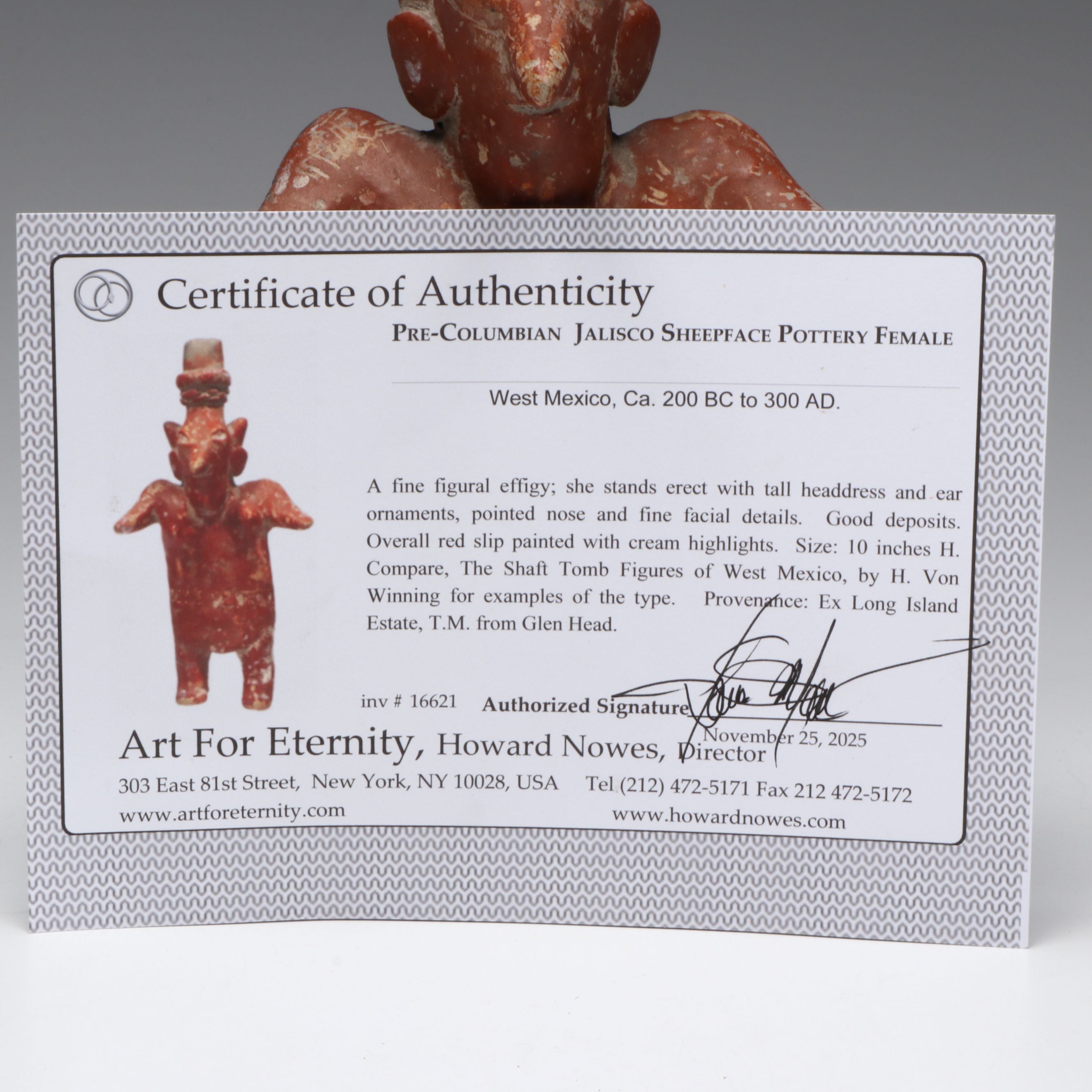 Pre-Columbian Jalisco Sheepface Pottery Female, Circa 200 BCE–300 CE