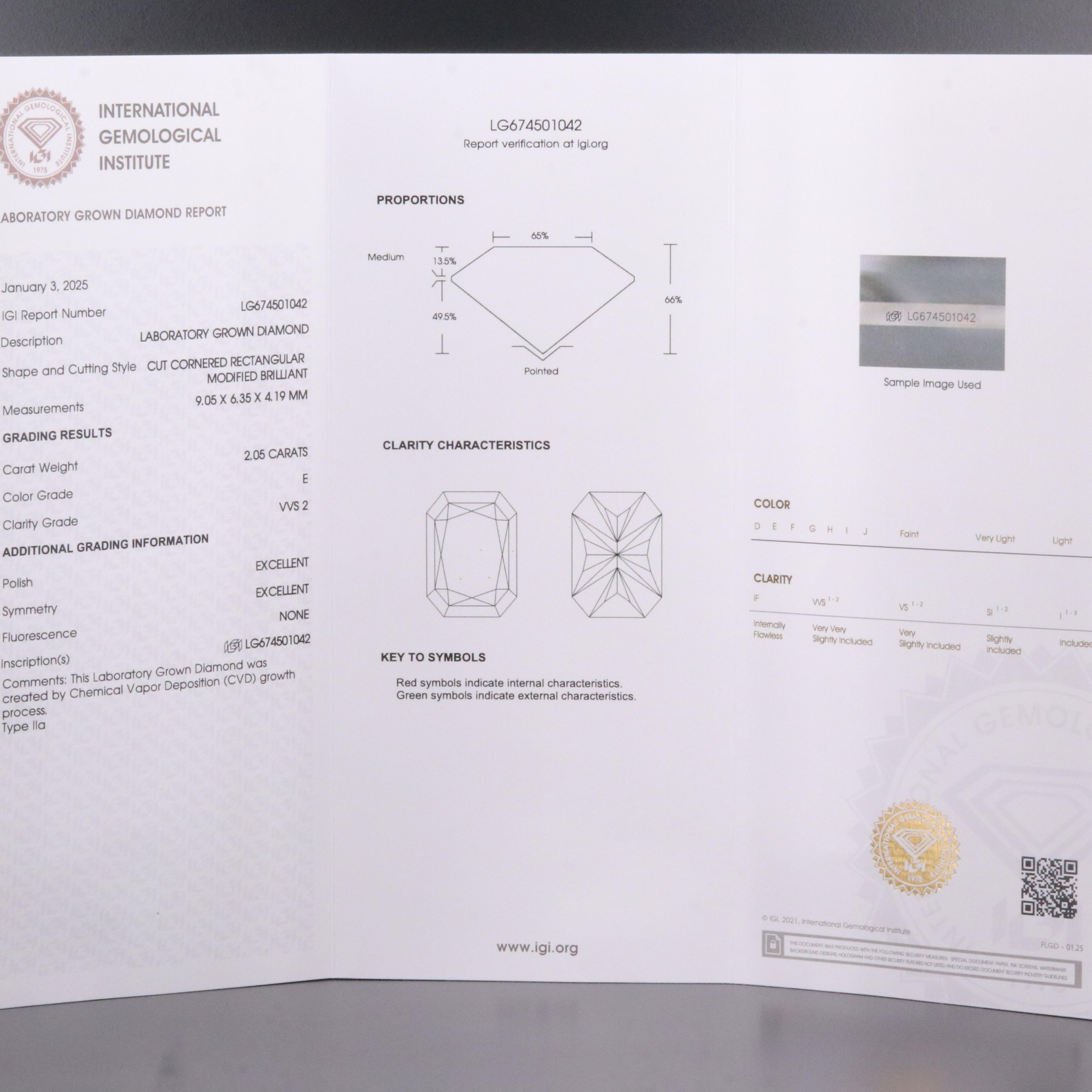 18K 2.23 CTW Lab Grown Diamond Ring with IGI Report