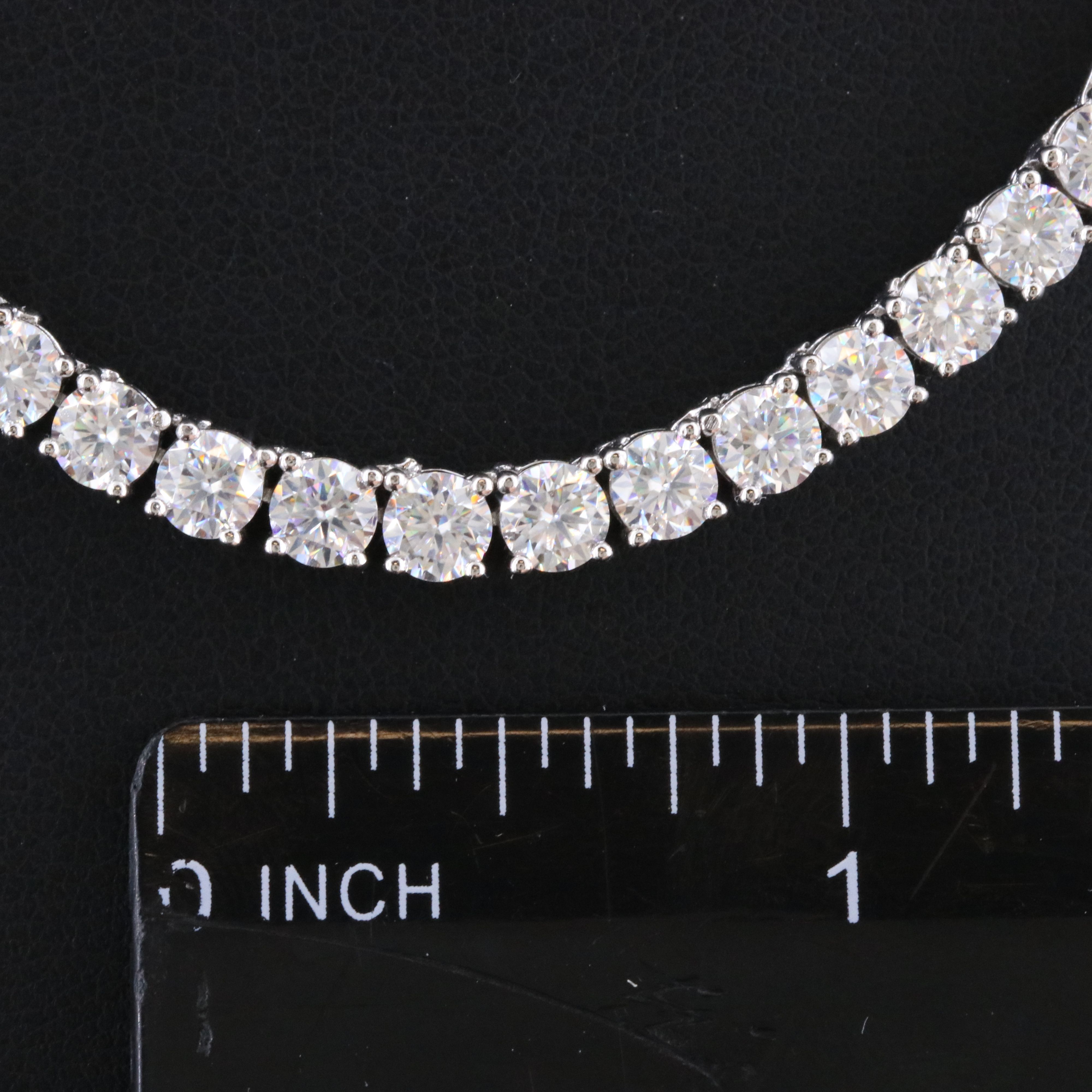 Sterling Moissanite Rivière Necklace