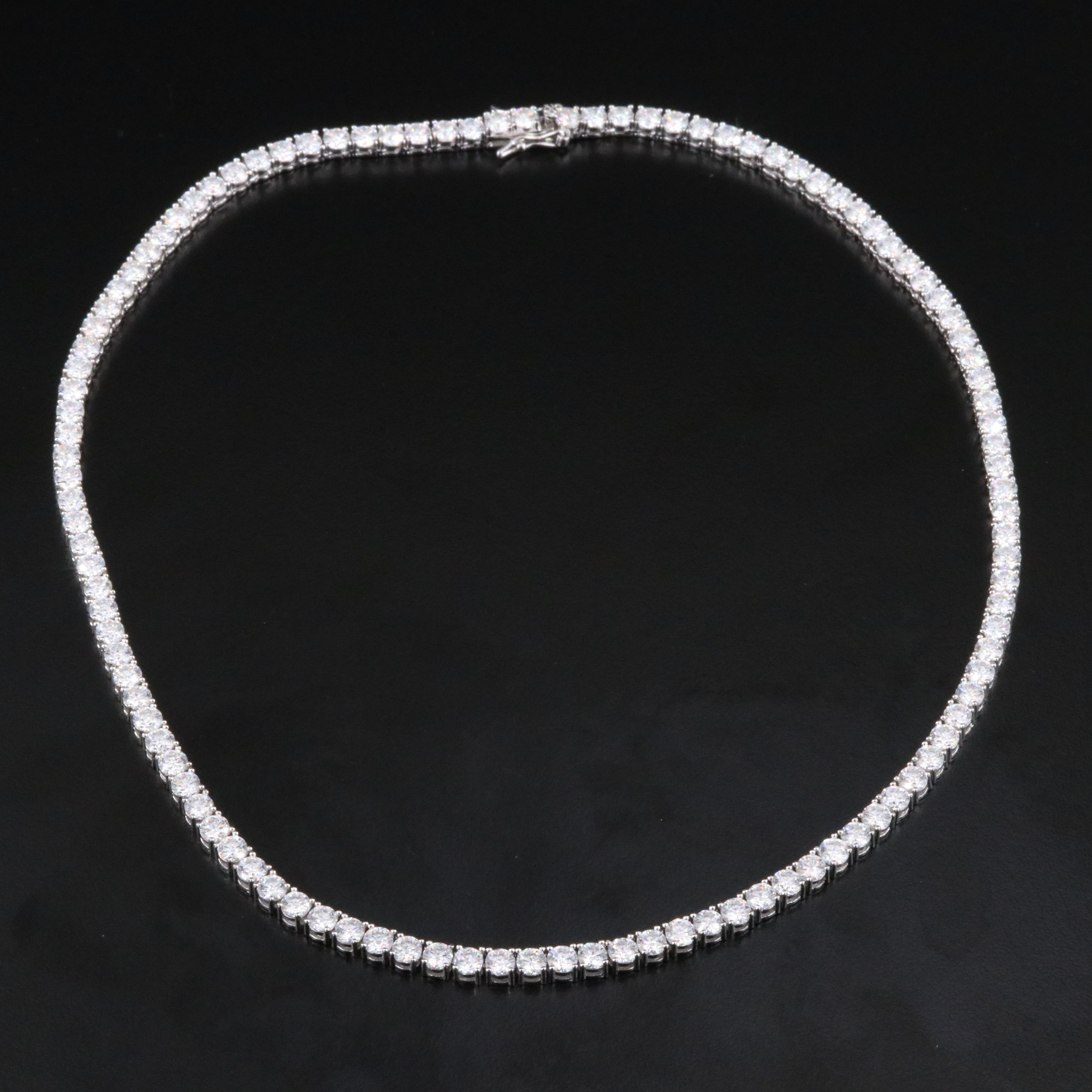 Sterling Moissanite Rivière Necklace