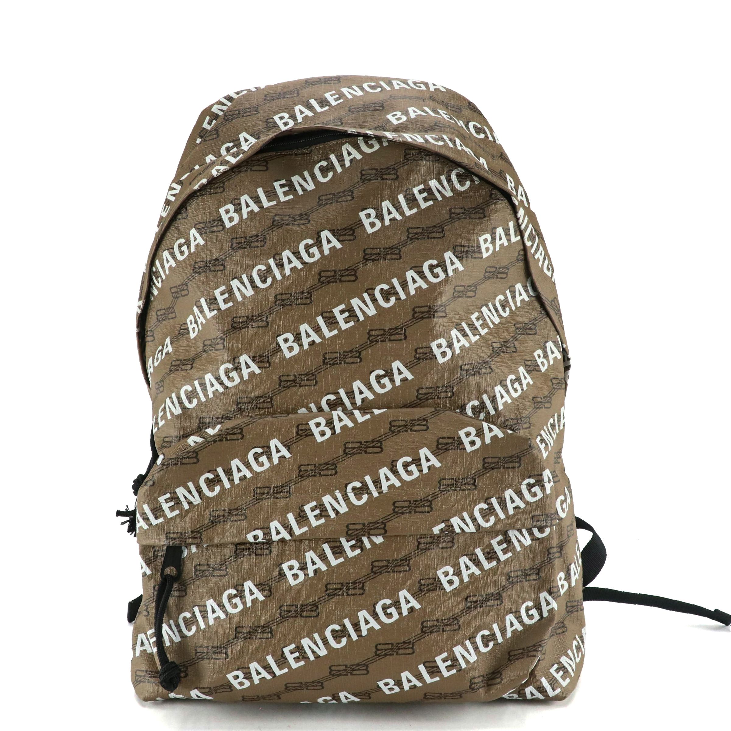 Balenciaga Signature Backpack in Logo Coated Canvas