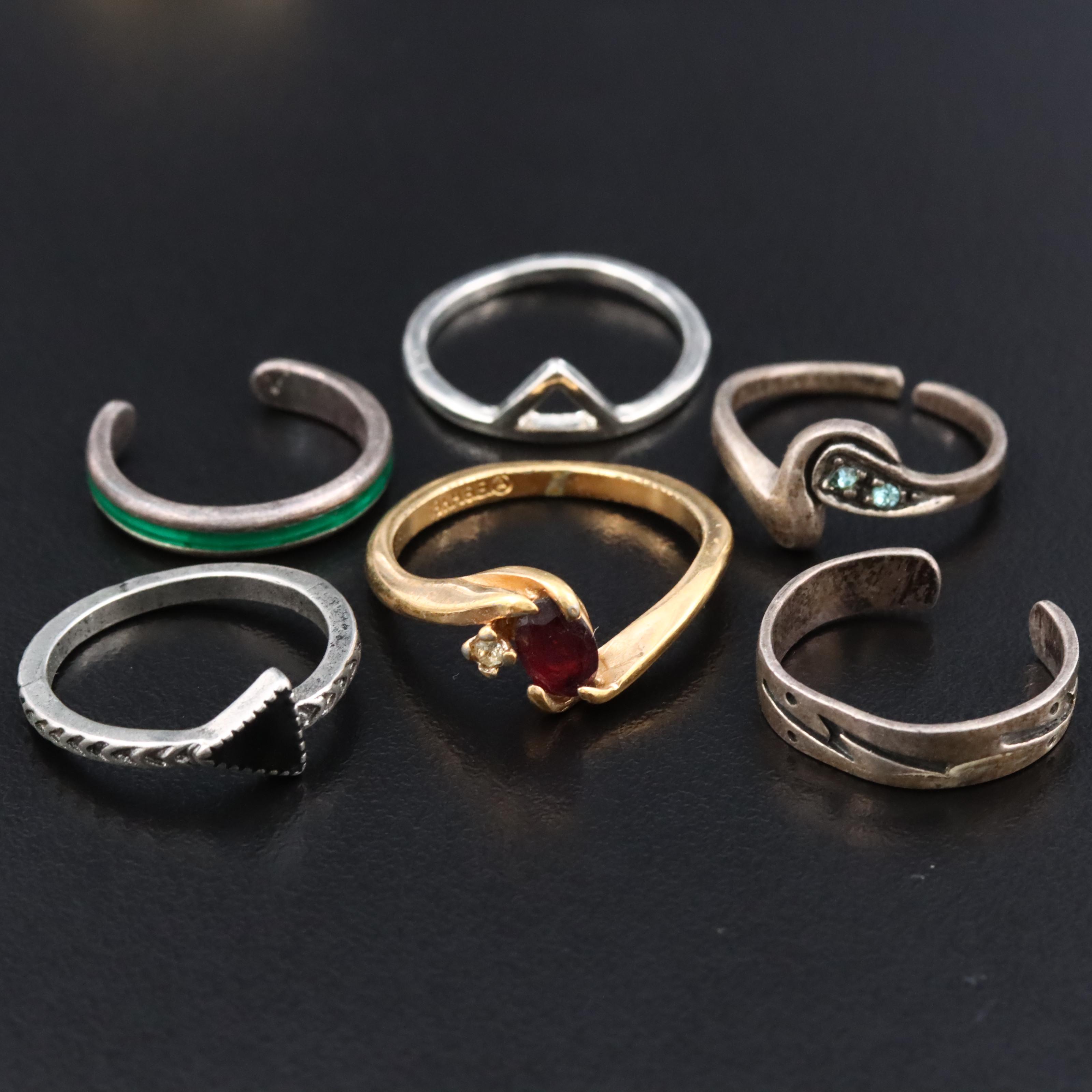 Sterling Double Row Cuff & Landscape Jasper Featured in Jewelry Assortment