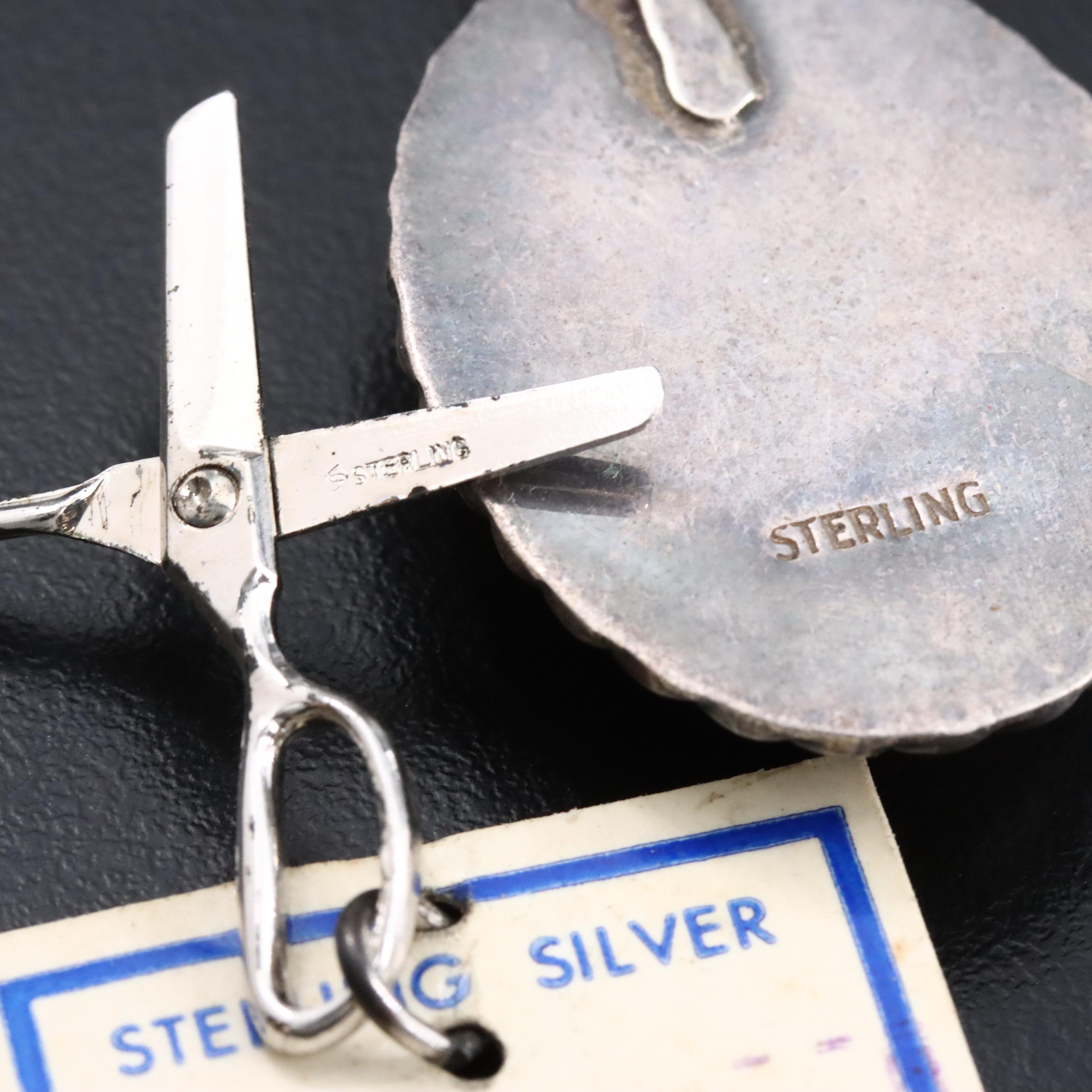 Sterling Double Row Cuff & Landscape Jasper Featured in Jewelry Assortment