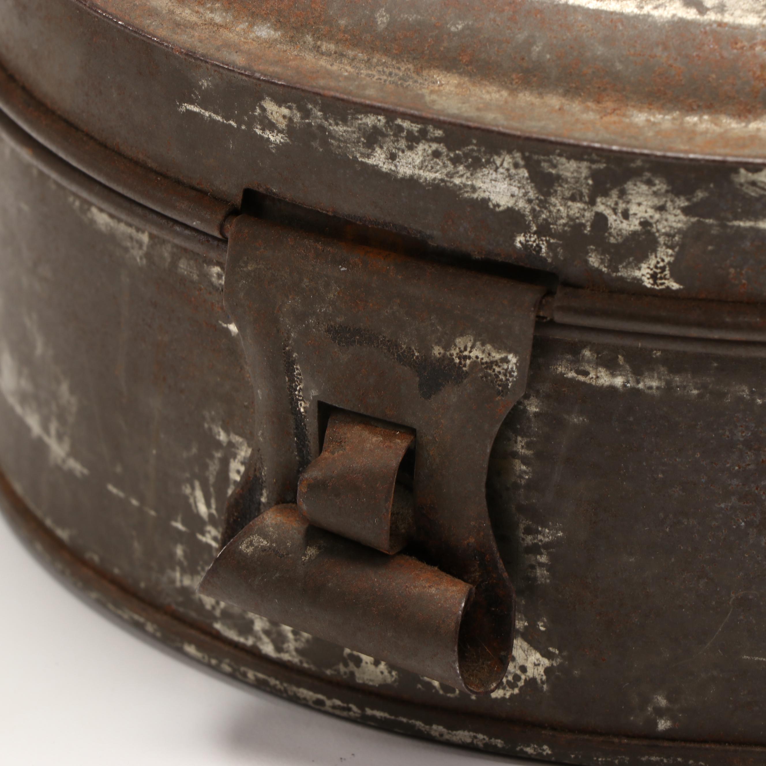 Polychrome Metal Divided Spice Drawer with Circular Metal Tea Box