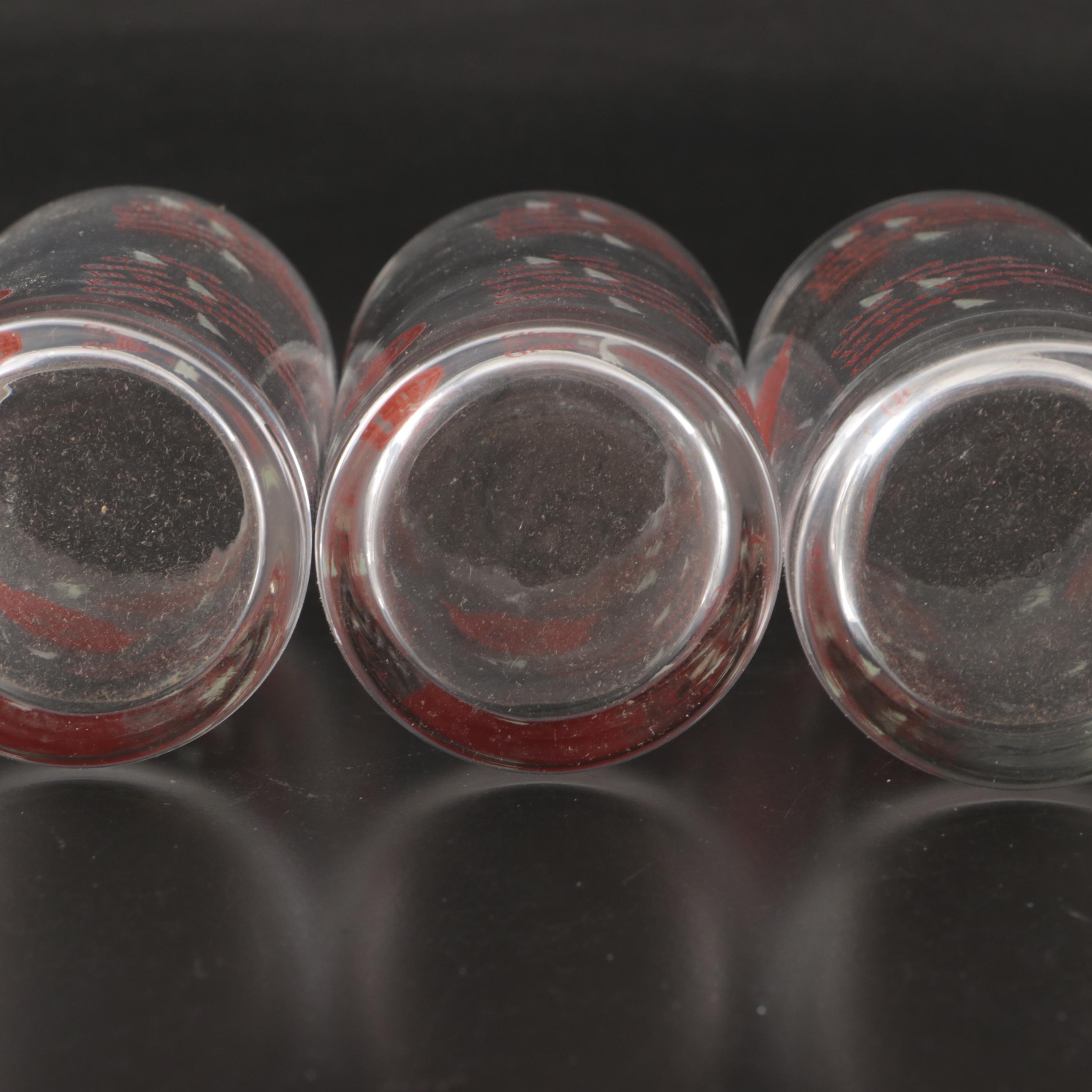 Embossed  Ceramic  Smokey the Bear Stein and Glass Tumblers