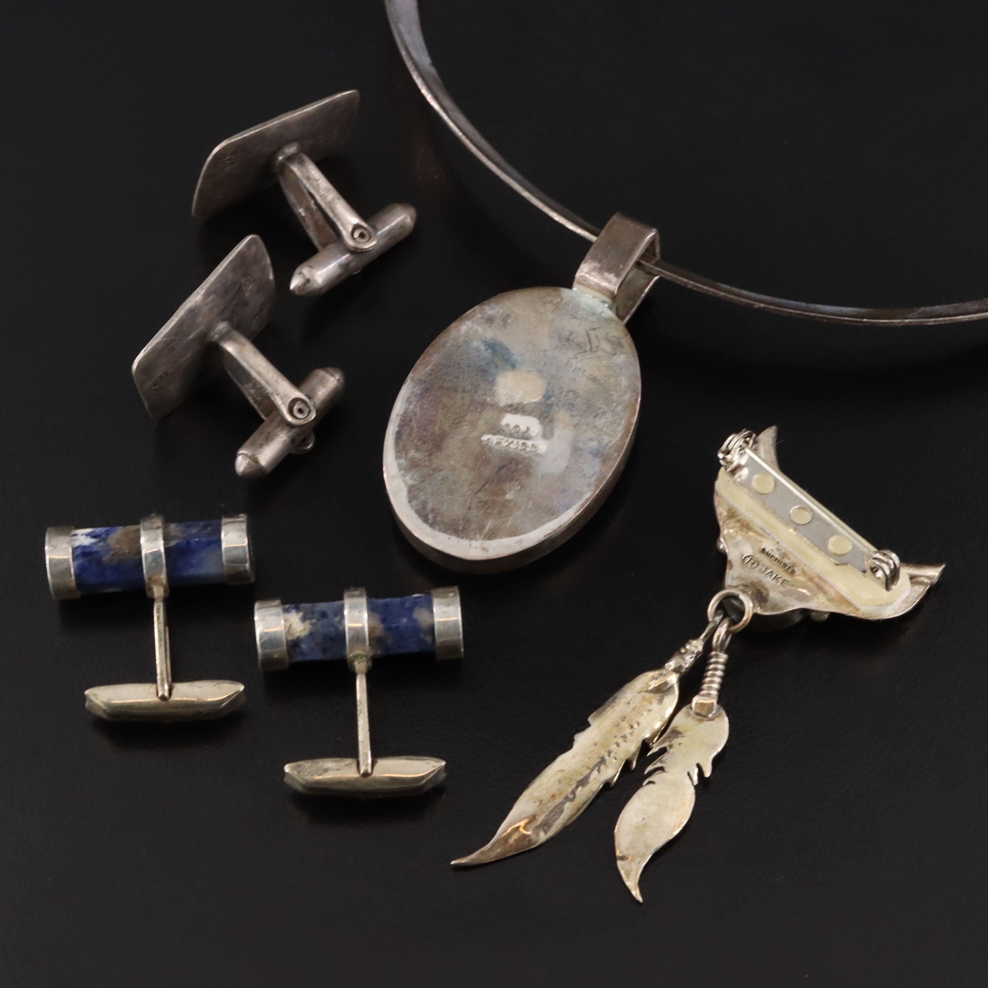 Sterling Jewelry Assortment Including Old Cuzco and Boulder Opal