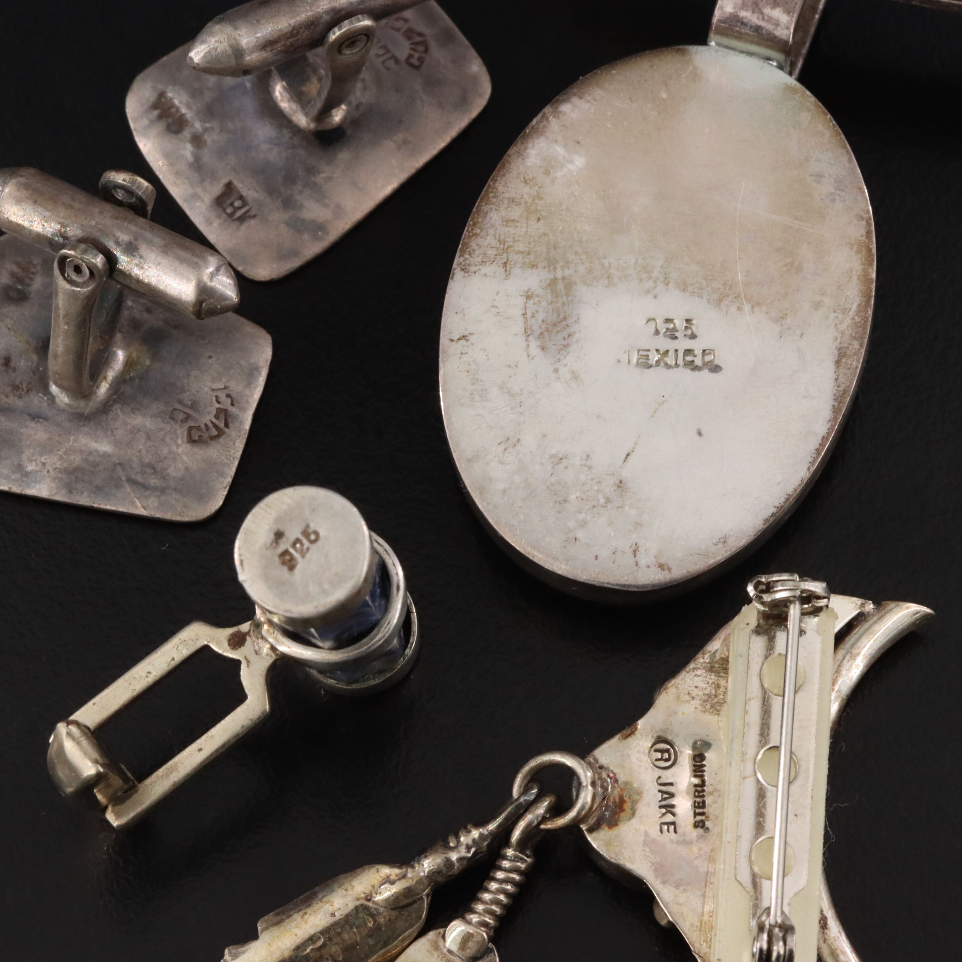 Sterling Jewelry Assortment Including Old Cuzco and Boulder Opal