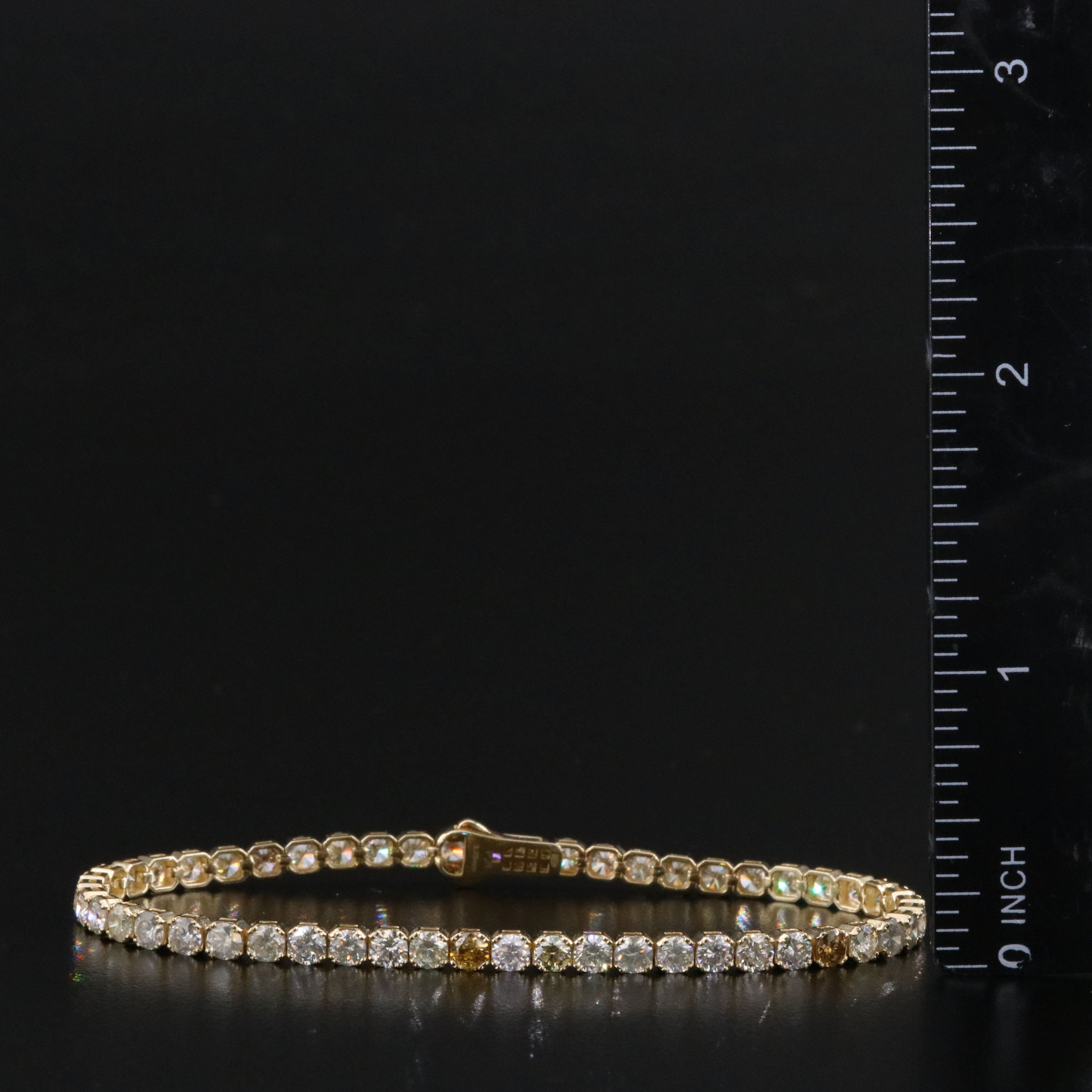 14K 6.90 CTW Fancy Diamond Line Bracelet with IGI Jewelry Report