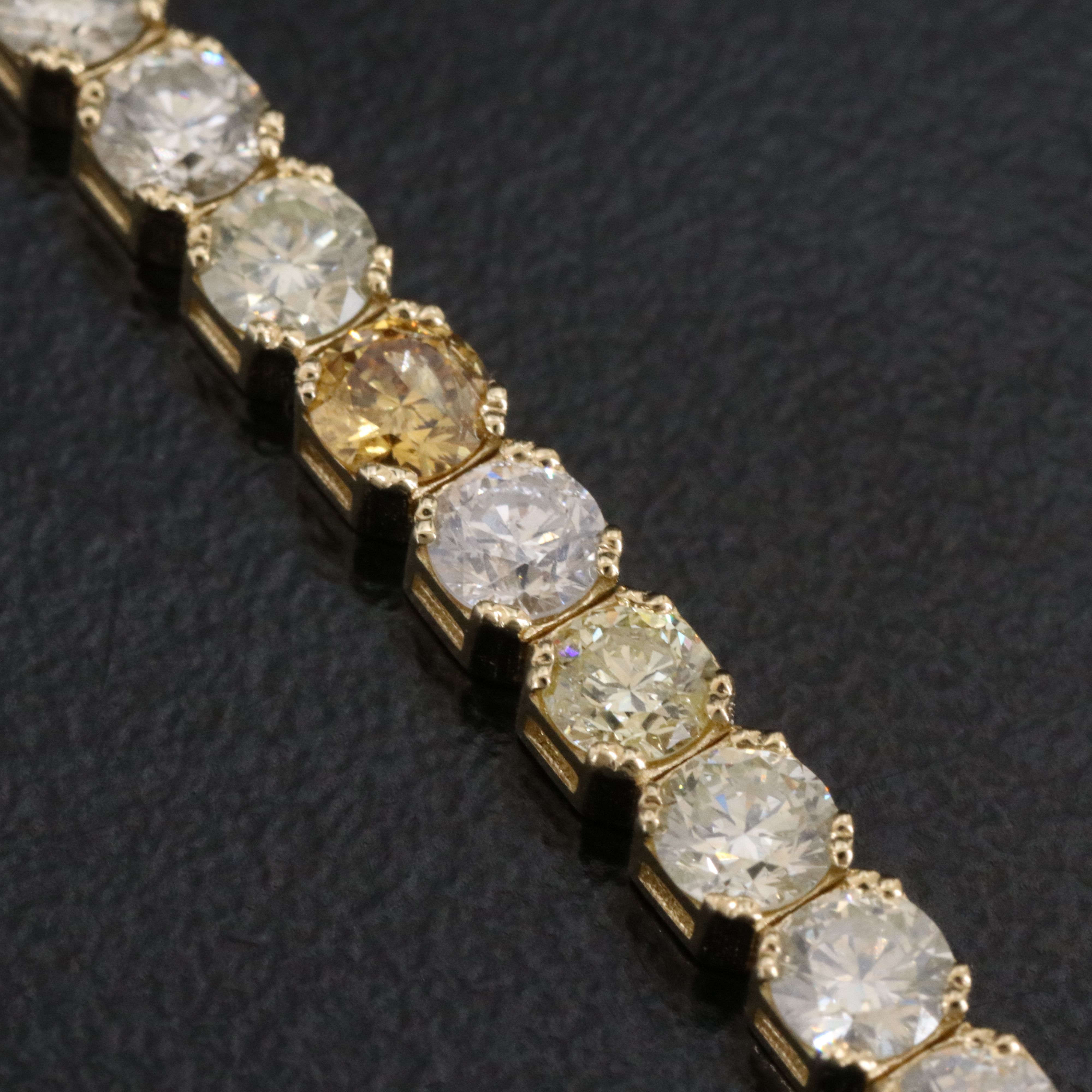 14K 6.90 CTW Fancy Diamond Line Bracelet with IGI Jewelry Report