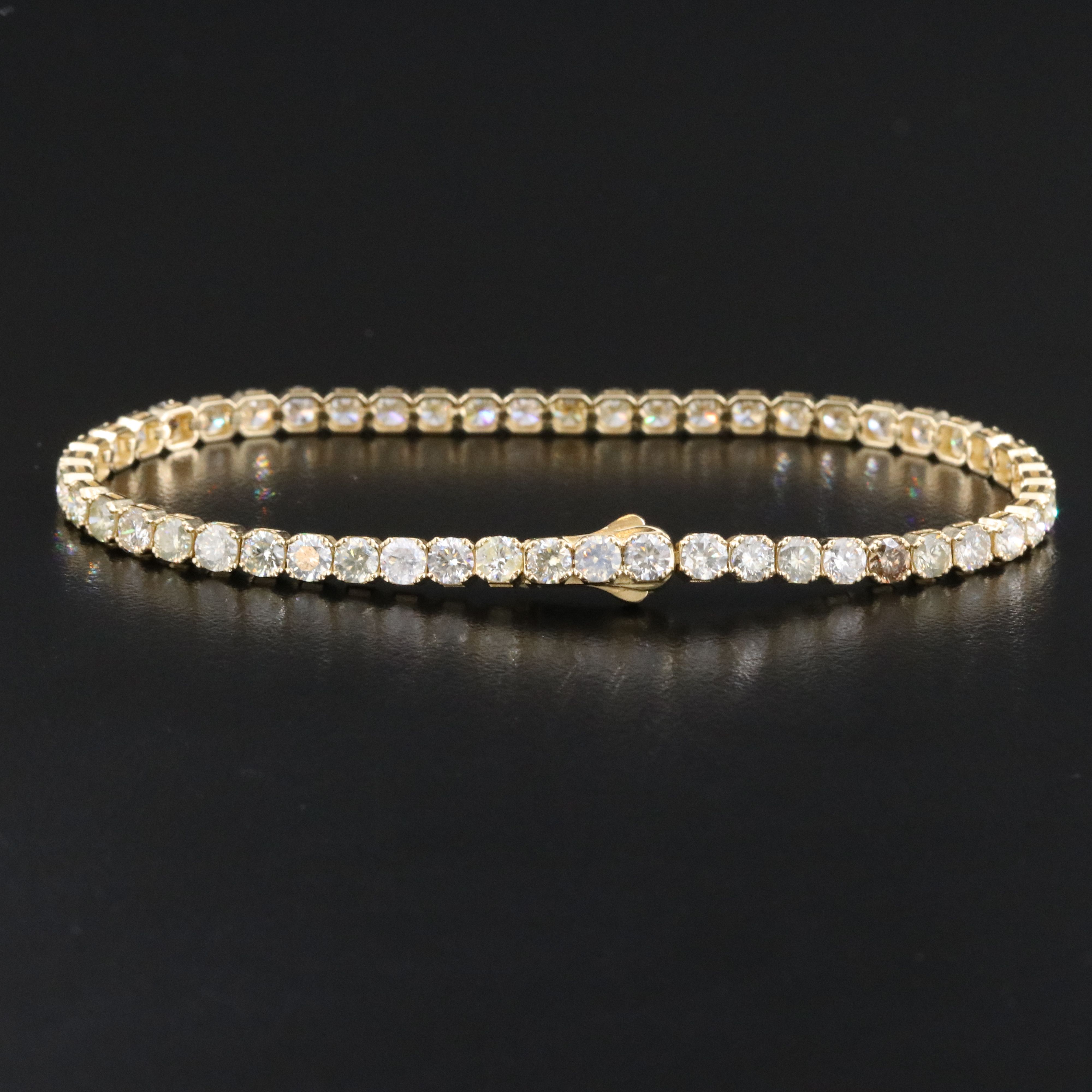 14K 6.90 CTW Fancy Diamond Line Bracelet with IGI Jewelry Report