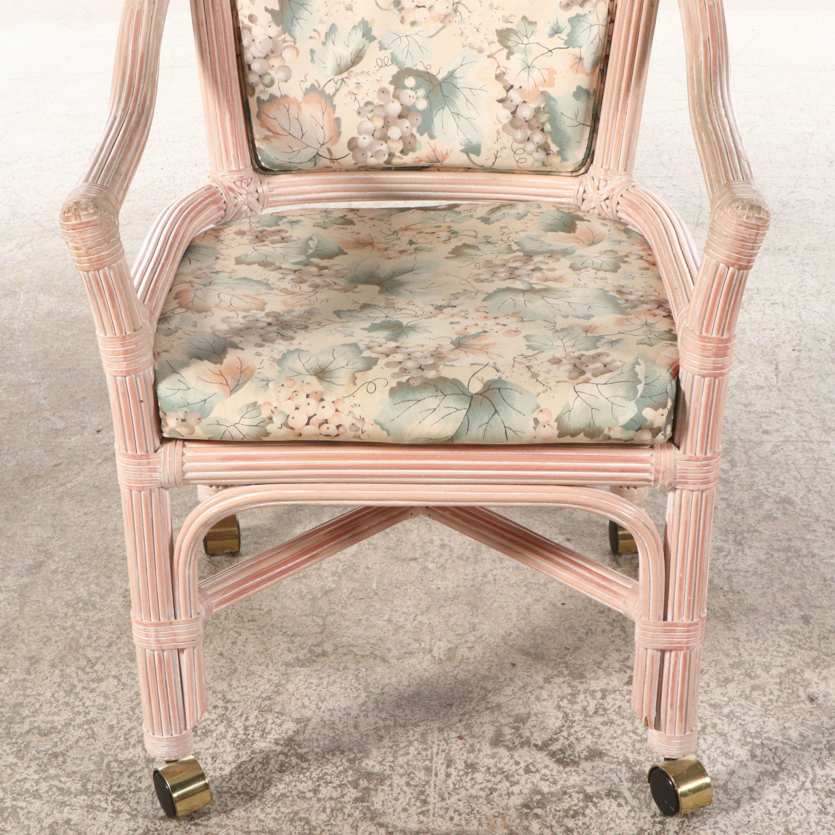 Set of Five Palm Beach Regency Style Faux Reed Dining Chairs