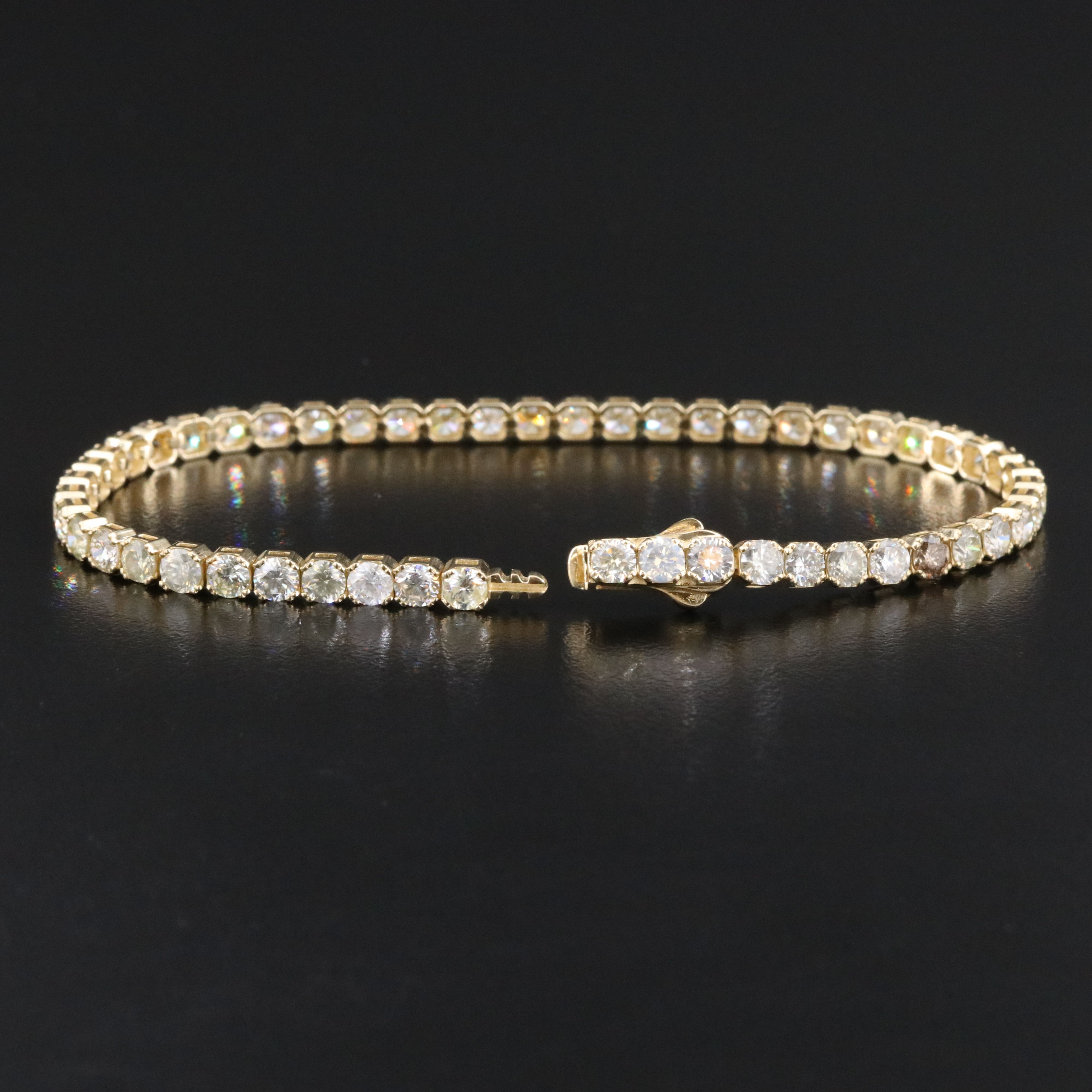 14K 6.90 CTW Fancy Diamond Line Bracelet with IGI Jewelry Report