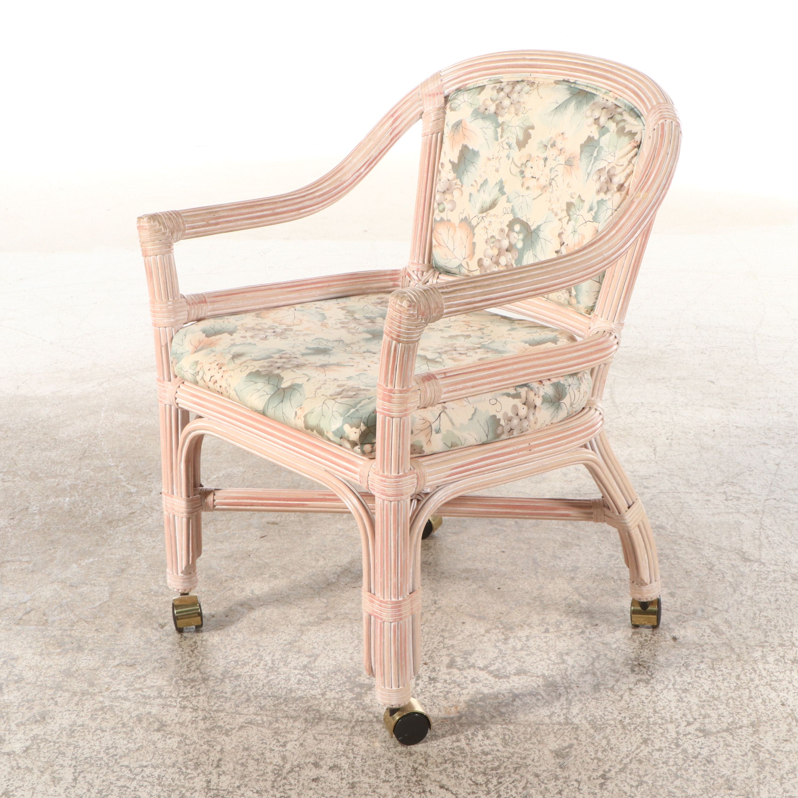 Set of Five Palm Beach Regency Style Faux Reed Dining Chairs