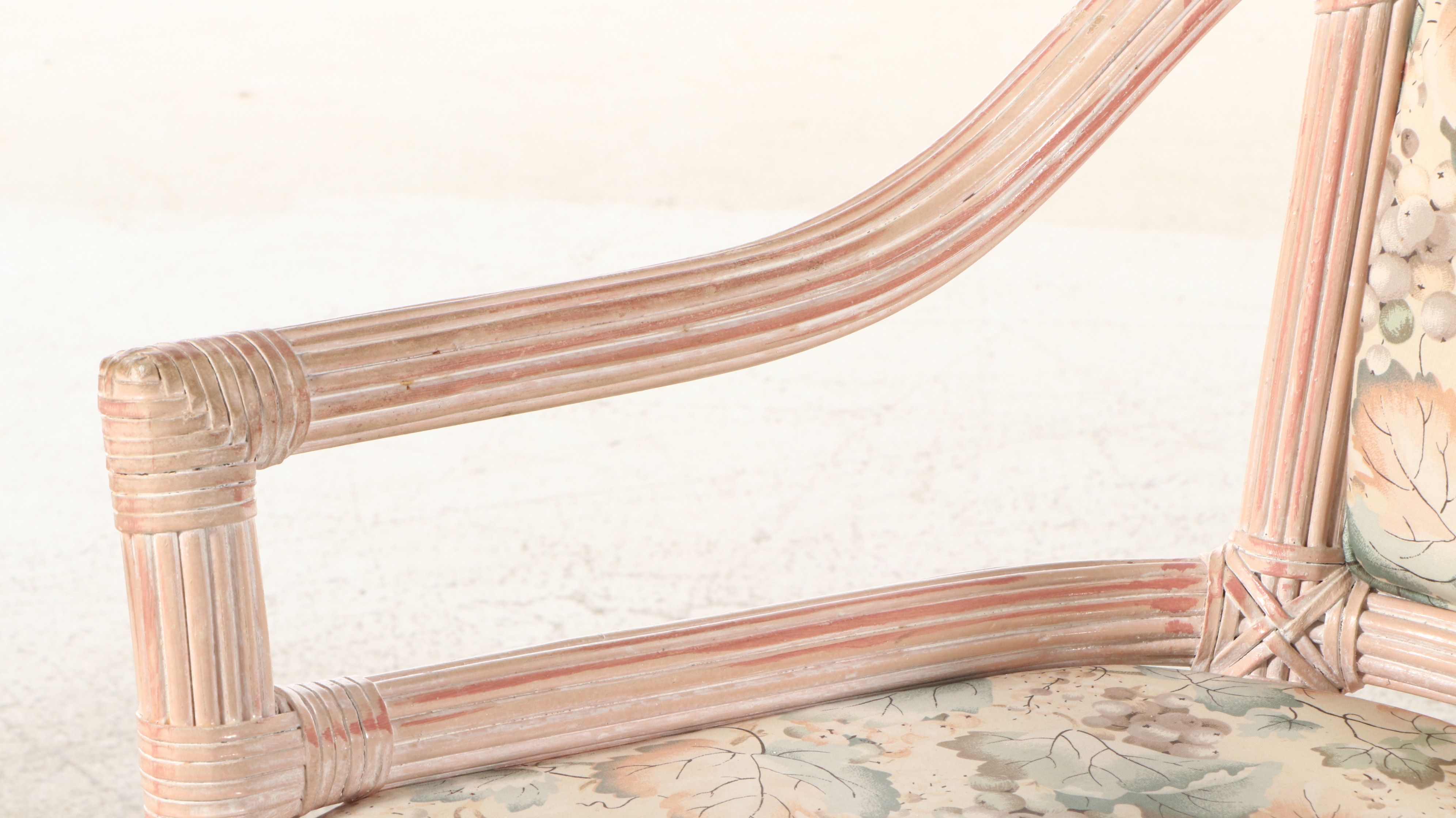 Set of Five Palm Beach Regency Style Faux Reed Dining Chairs