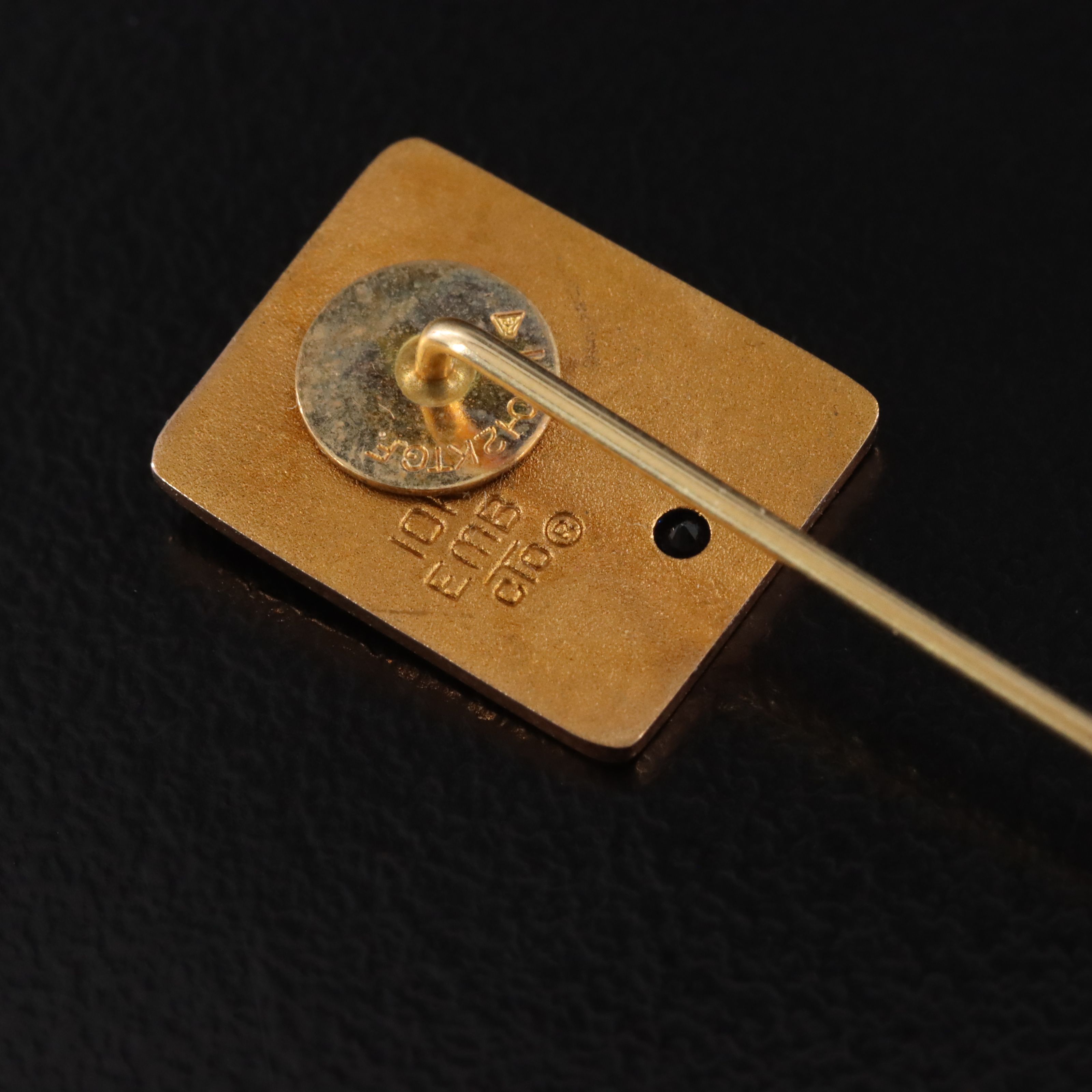 10K and Gold-Filled Stickpin with Sapphire Accent