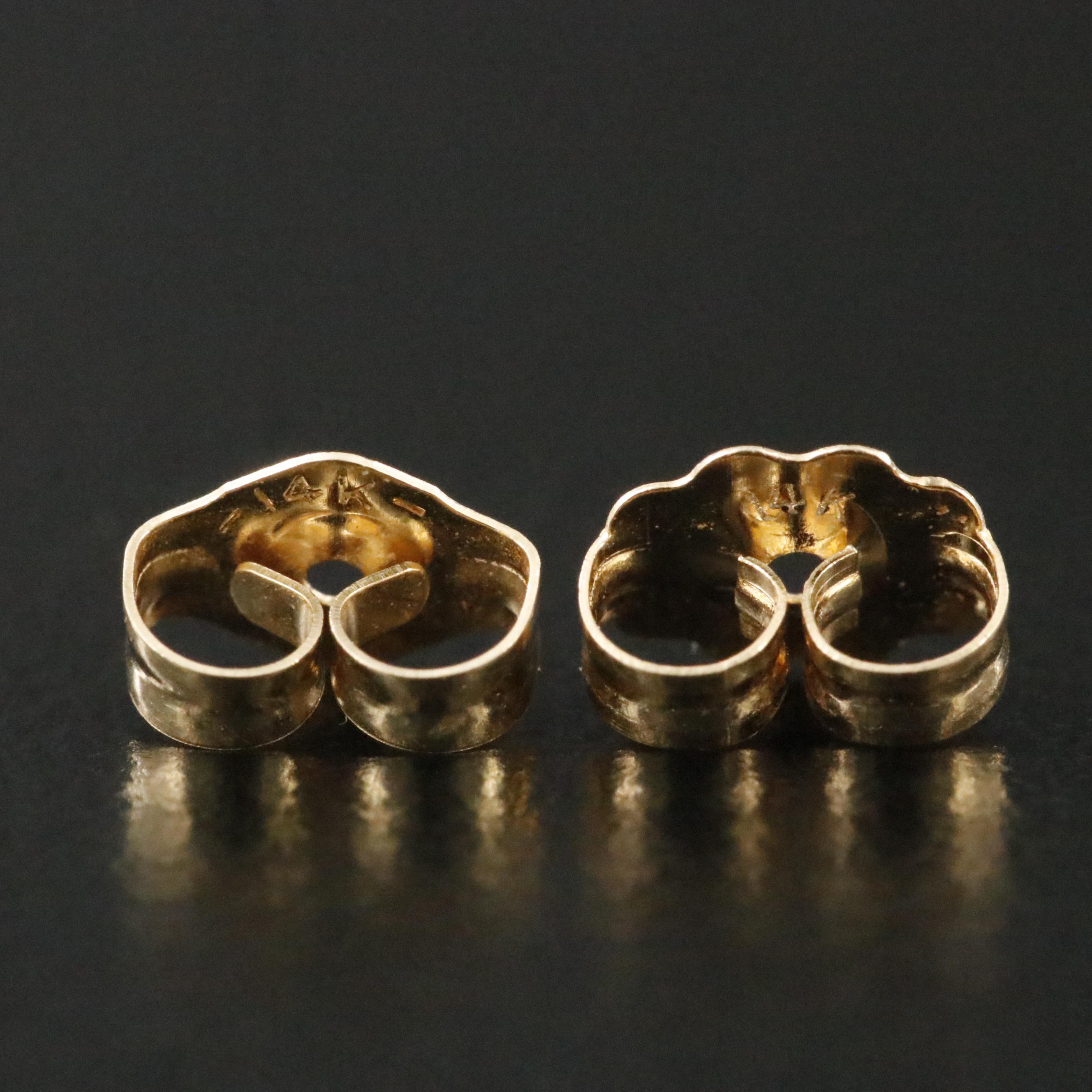 14K Single Earrings with Sapphire and Glass