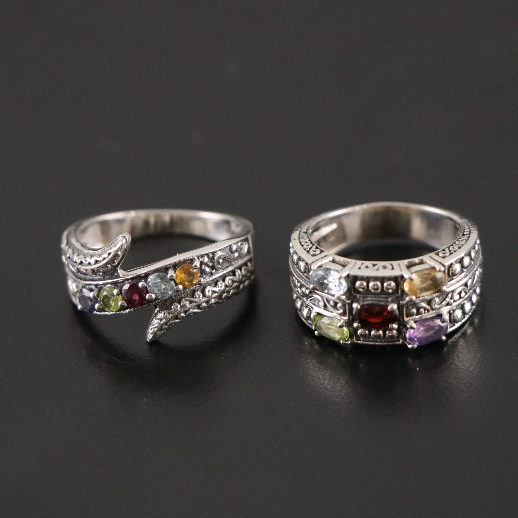 14 Assorted Sterling Silver Rings, Necklaces and Earrings