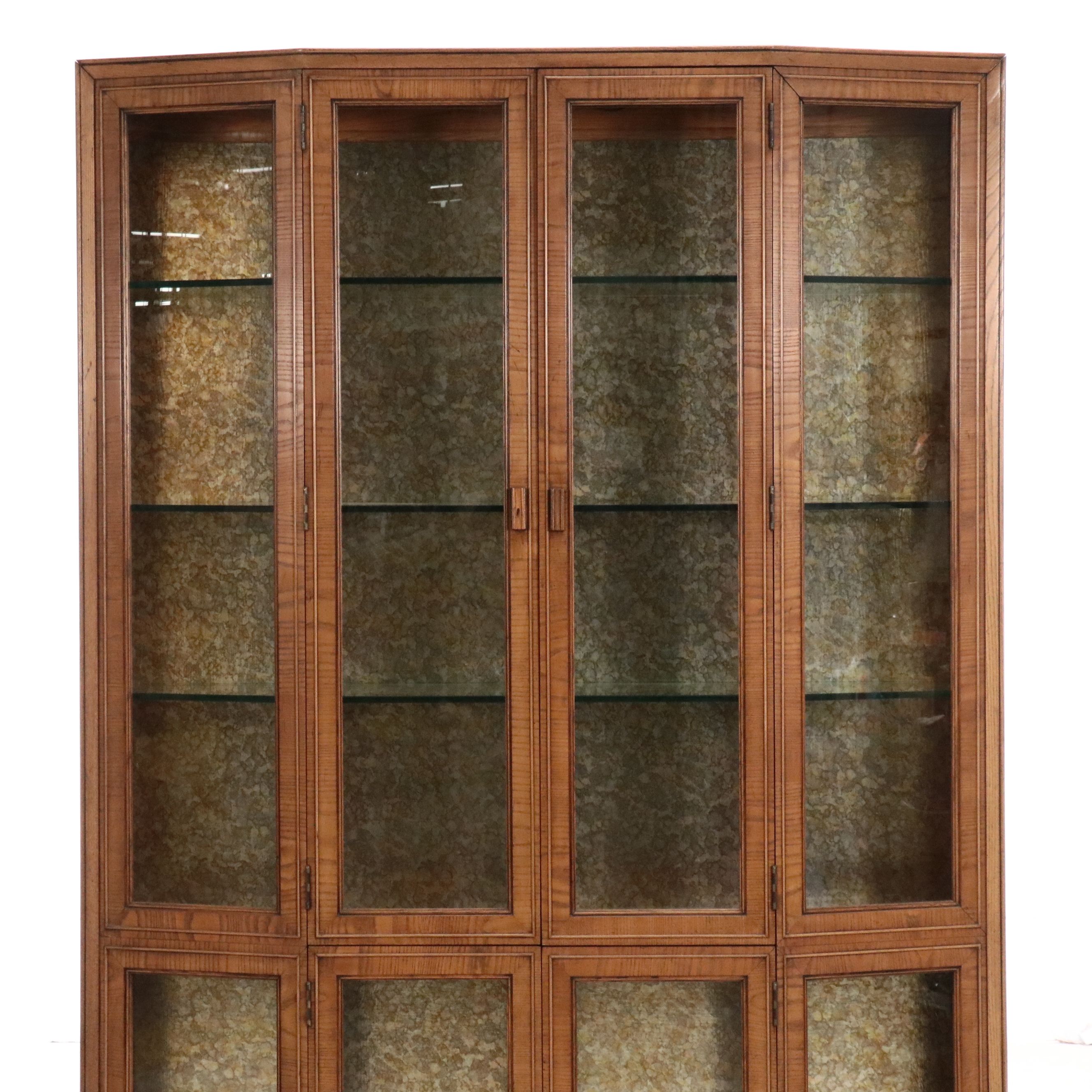 Mediterranean Style Pecan Display Cabinet, Mid-20th Century