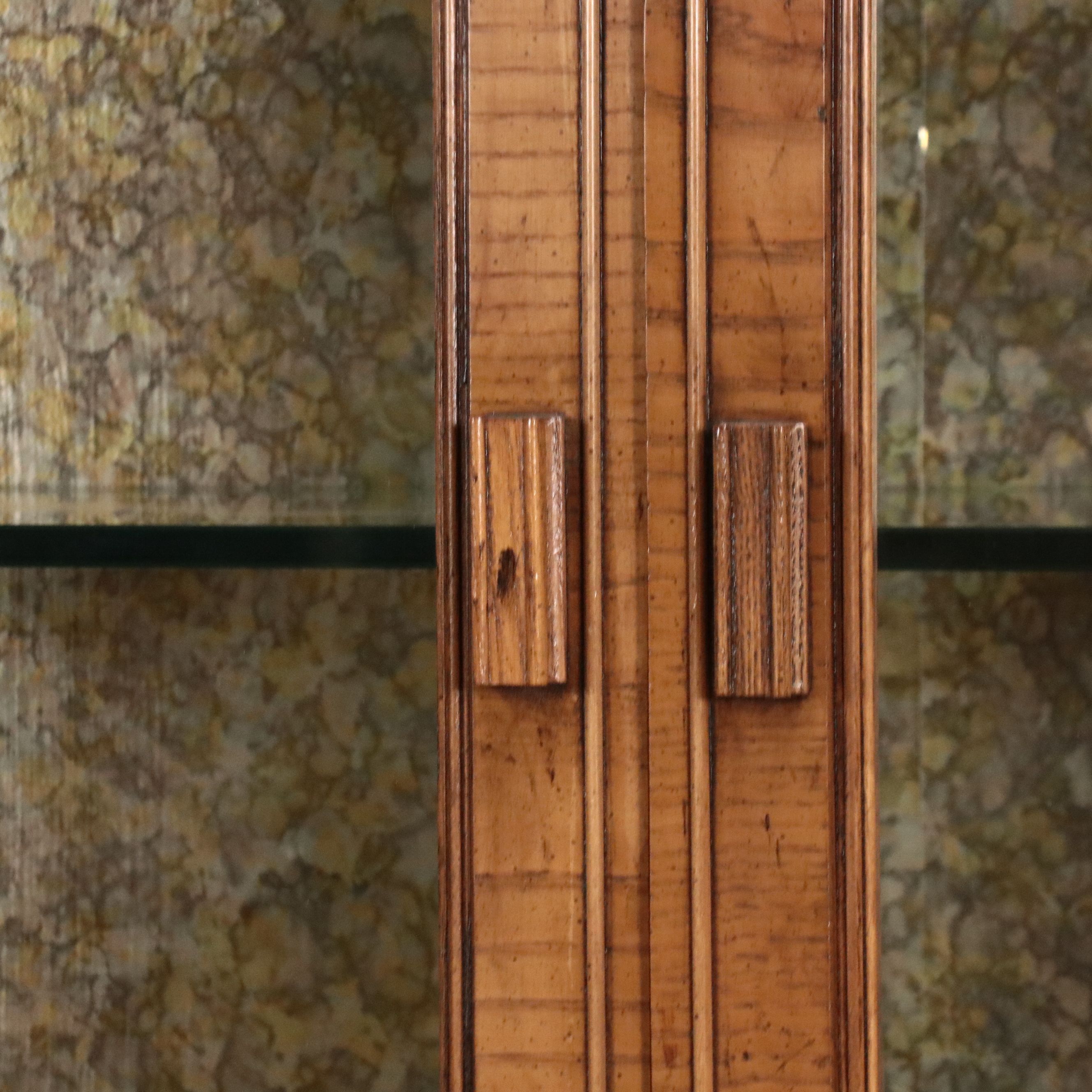 Mediterranean Style Pecan Display Cabinet, Mid-20th Century