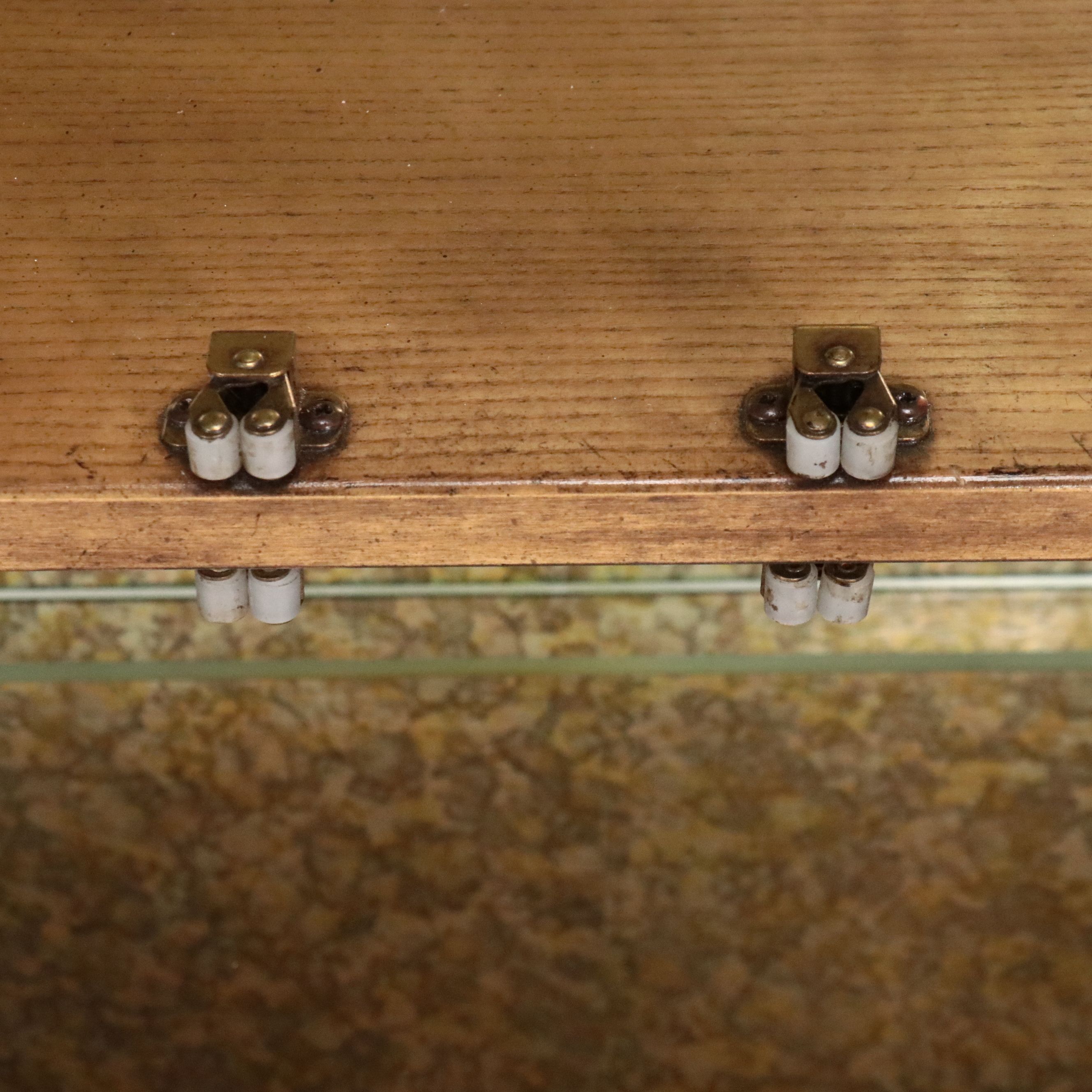 Mediterranean Style Pecan Display Cabinet, Mid-20th Century