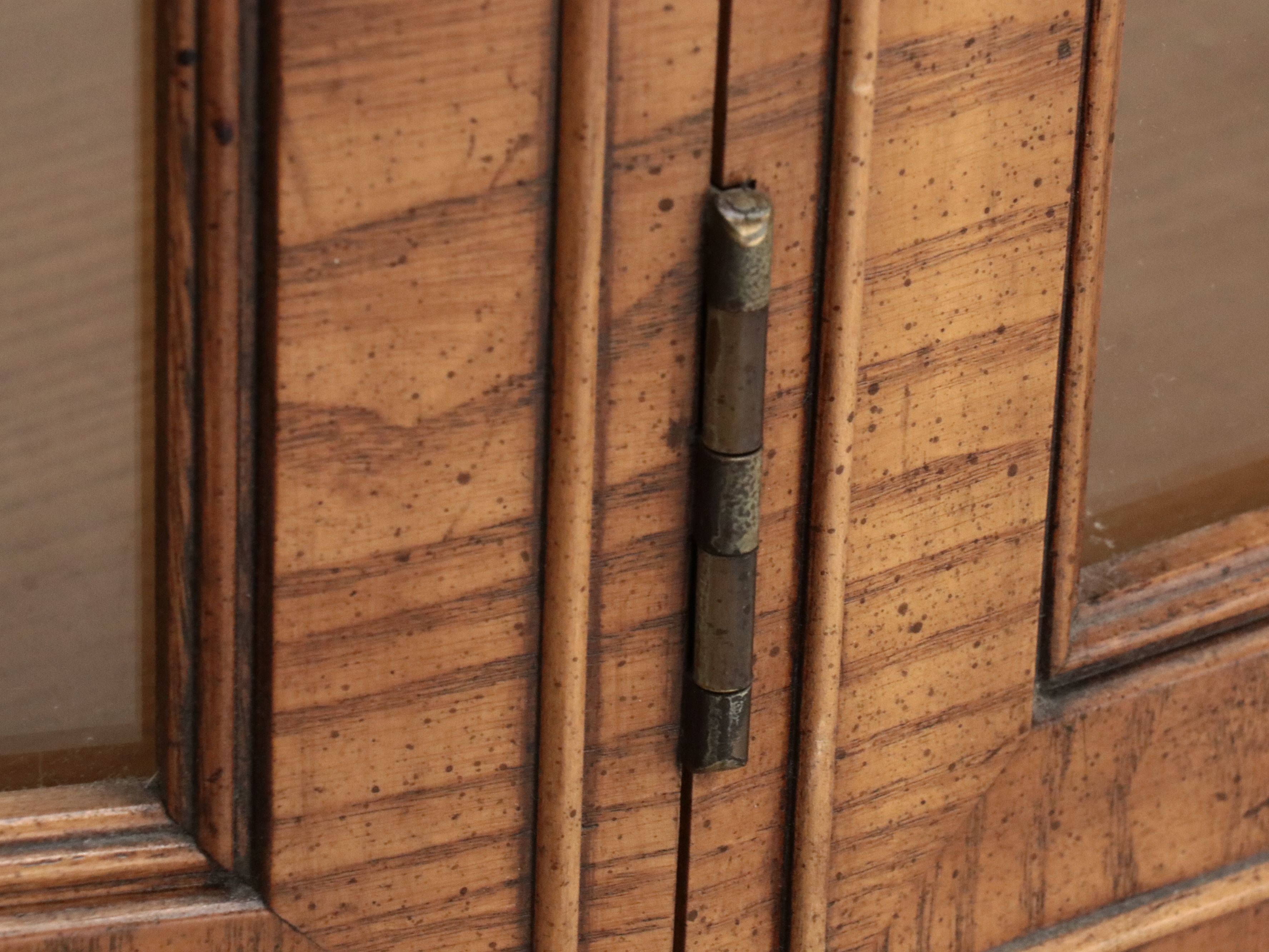 Mediterranean Style Pecan Display Cabinet, Mid-20th Century