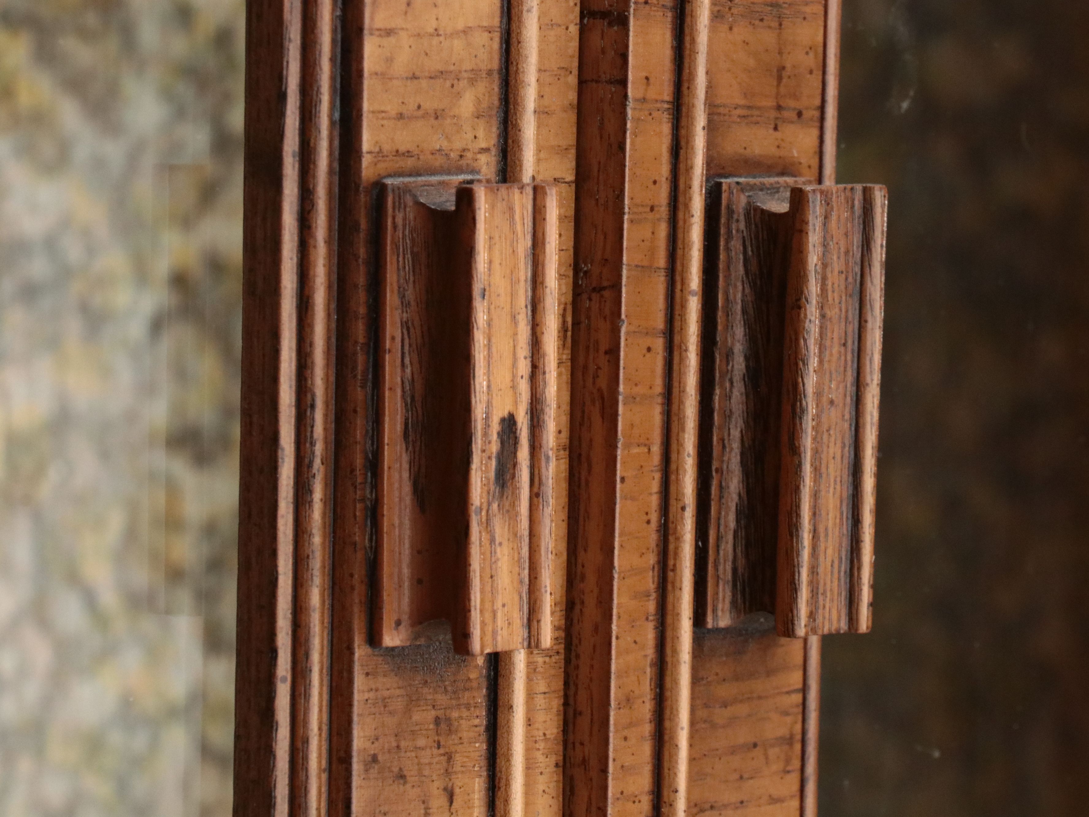 Mediterranean Style Pecan Display Cabinet, Mid-20th Century