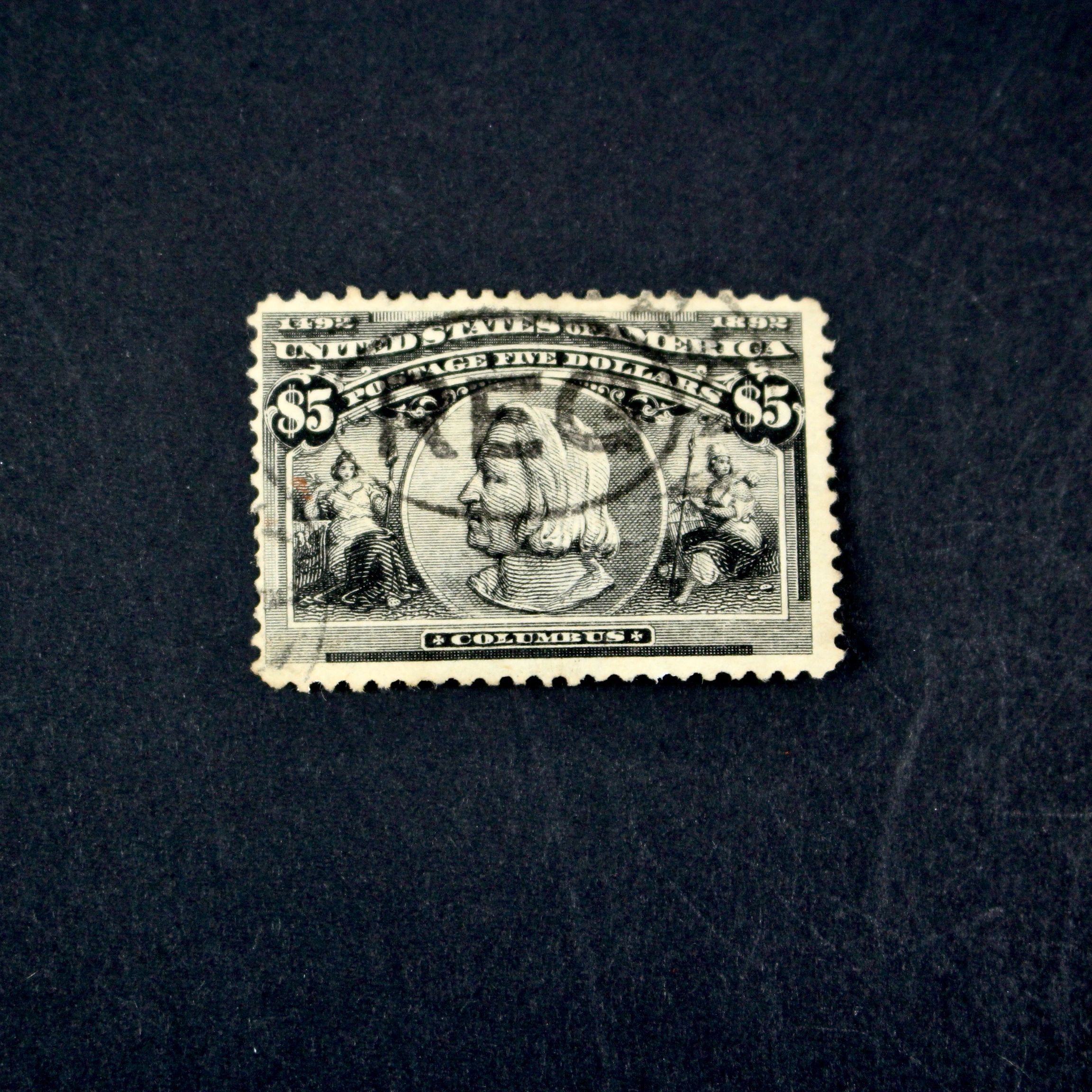 1893 $5 Columbian Exposition U.S. Postage Stamp, Scott 245
