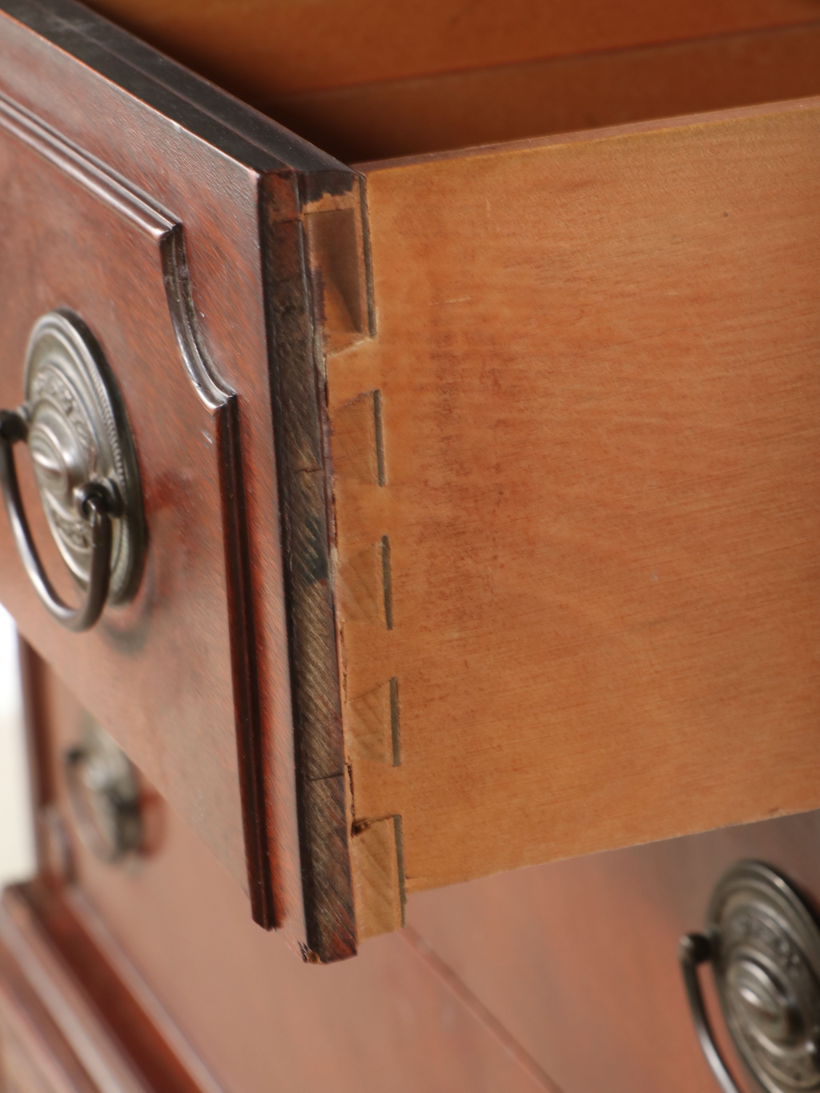 Sheraton Style Mahogany Chest on Chest, Mid-20th Century