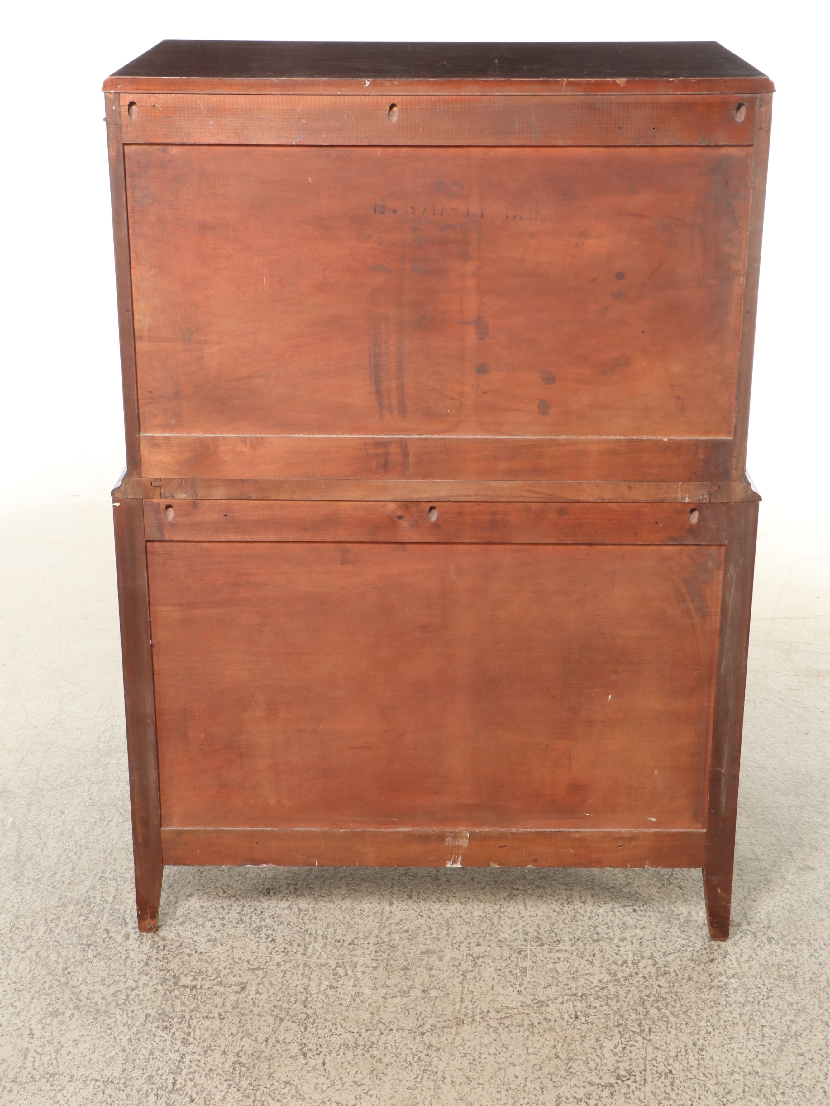 Sheraton Style Mahogany Chest on Chest, Mid-20th Century