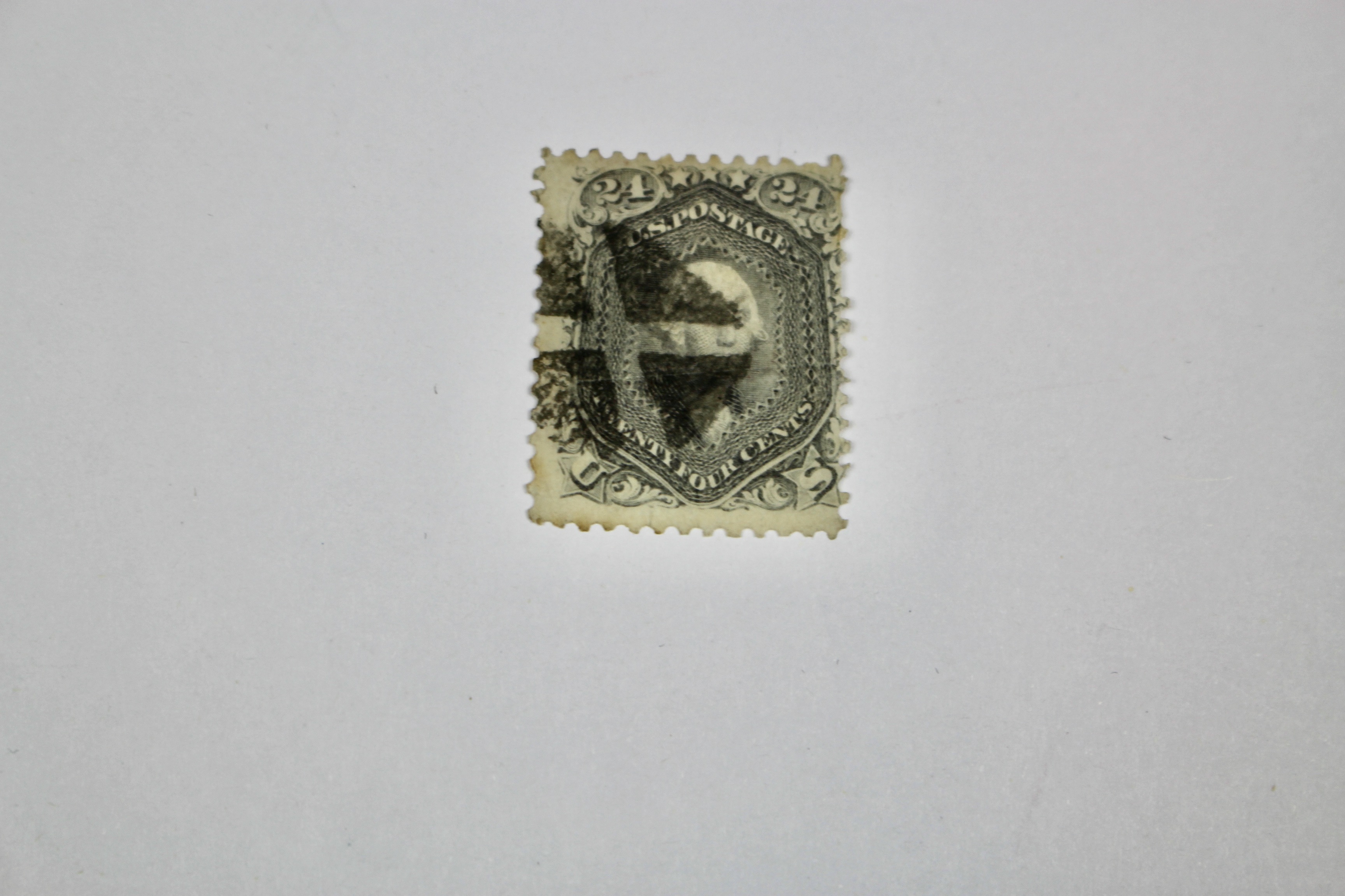 1861 24-Cent U.S. Postage Stamp, Scott 70D, Gray Violet on Thin Paper