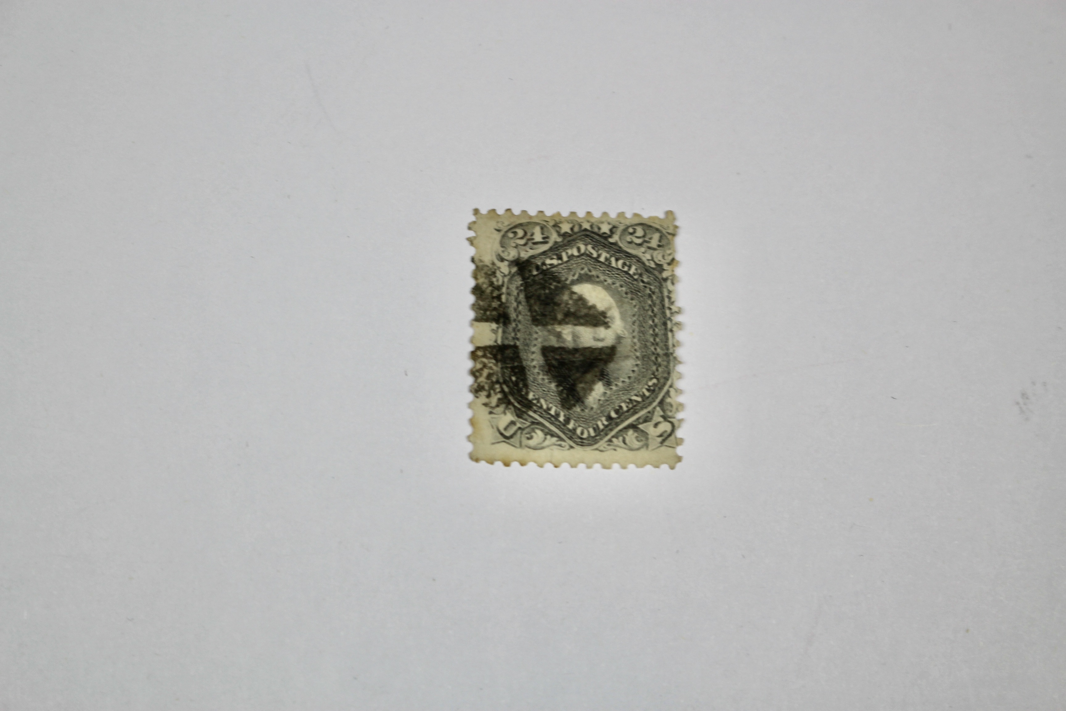 1861 24-Cent U.S. Postage Stamp, Scott 70D, Gray Violet on Thin Paper