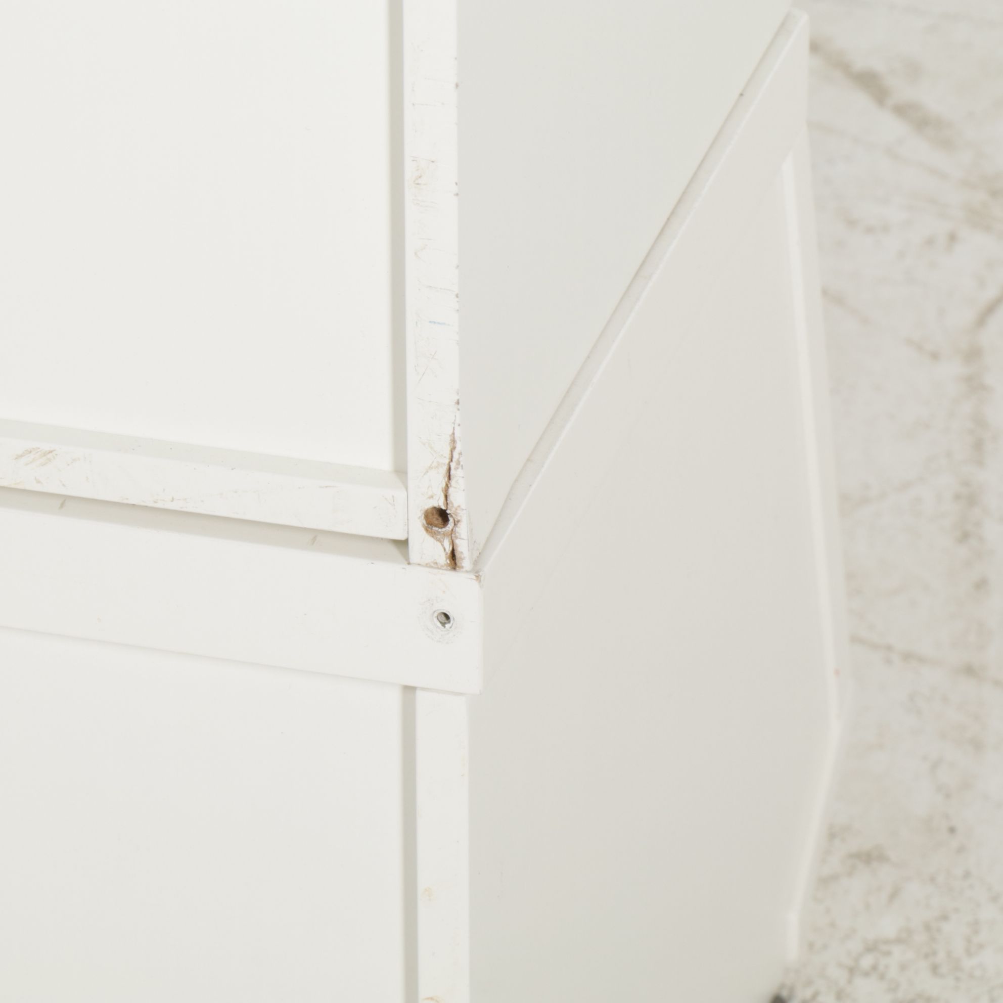 Pair of Pottery Barn Kids White Wooden Storage Bins, 2016