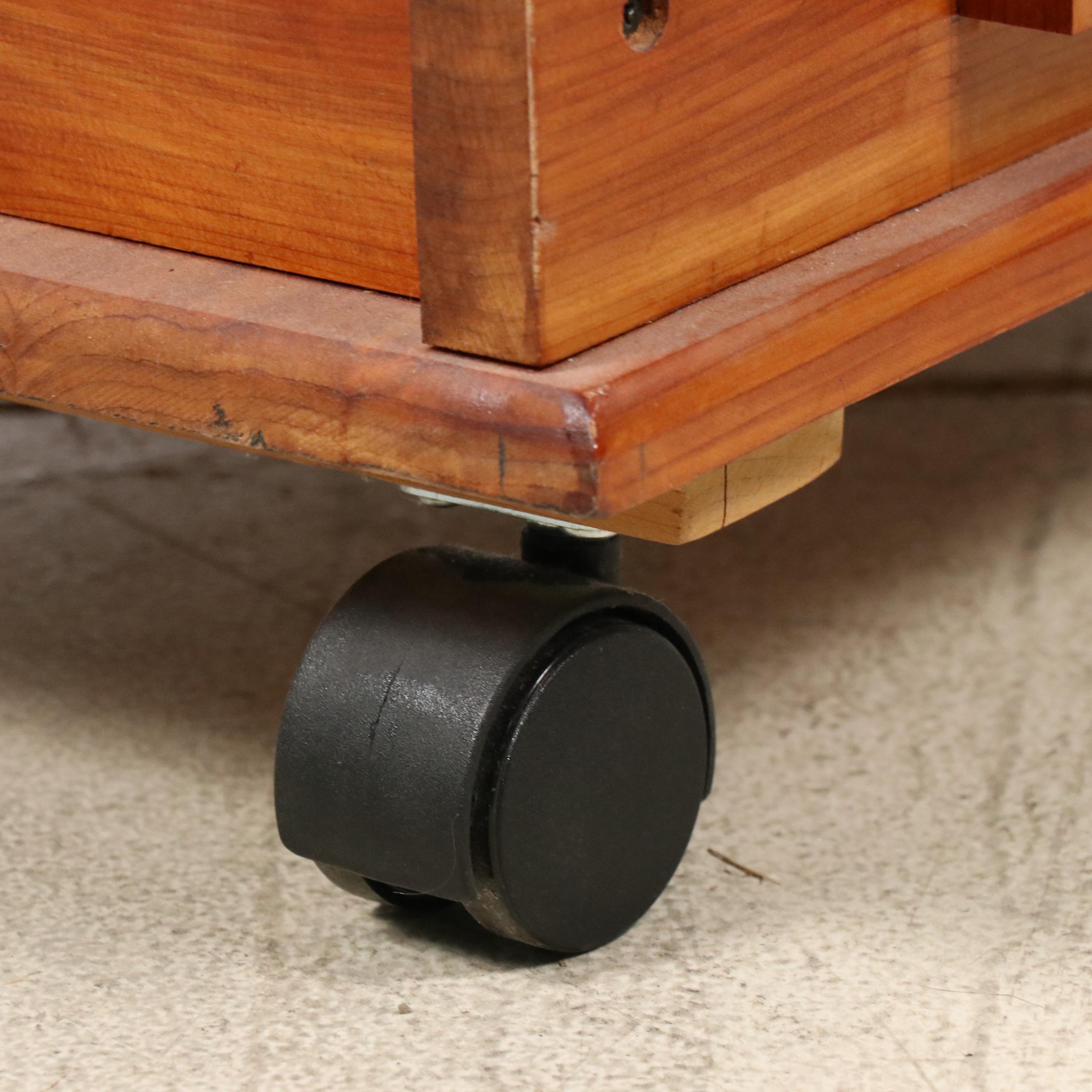 Cedar and Brass Handled Wheeled Storage Chest