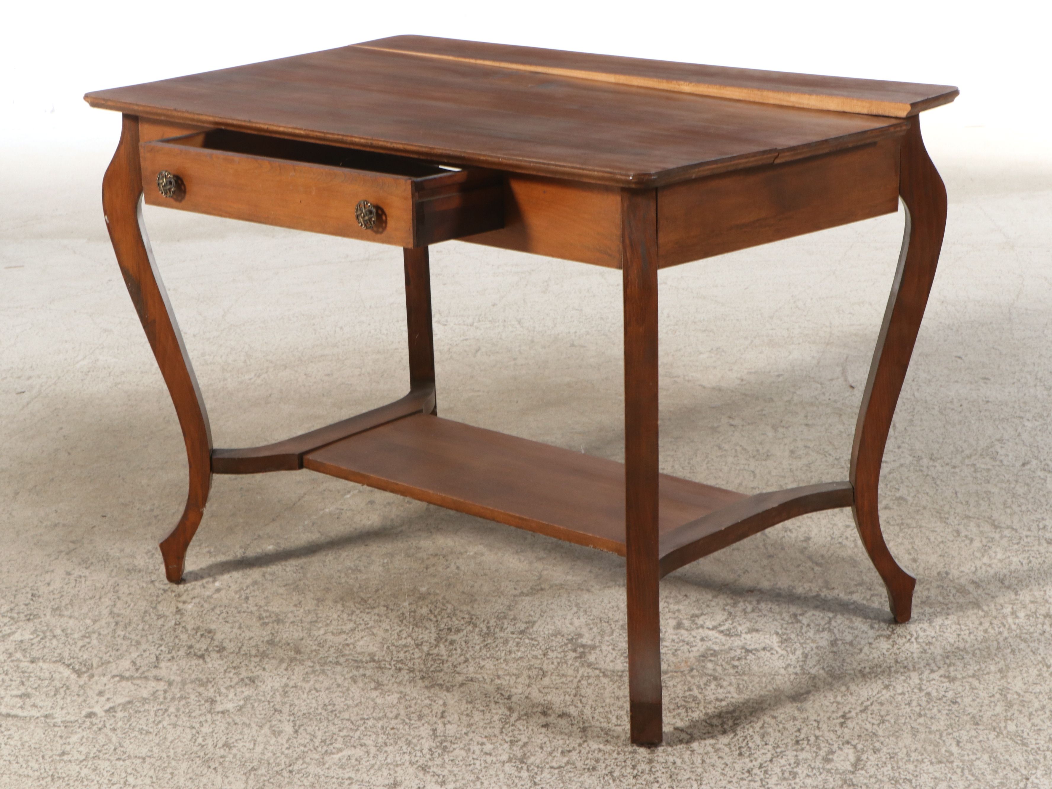American Empire Style Birch Writing Table, Early 20th Century