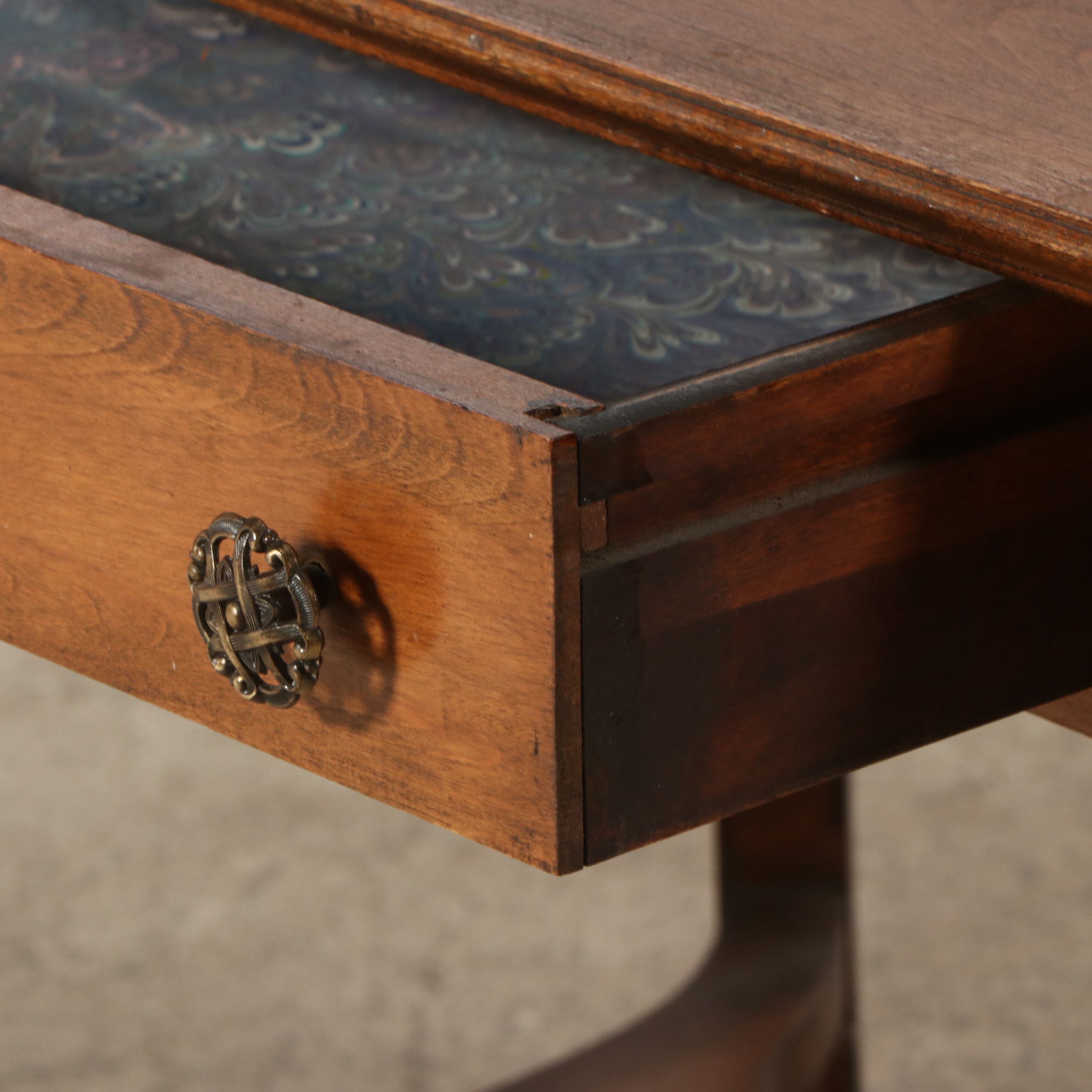 American Empire Style Birch Writing Table, Early 20th Century