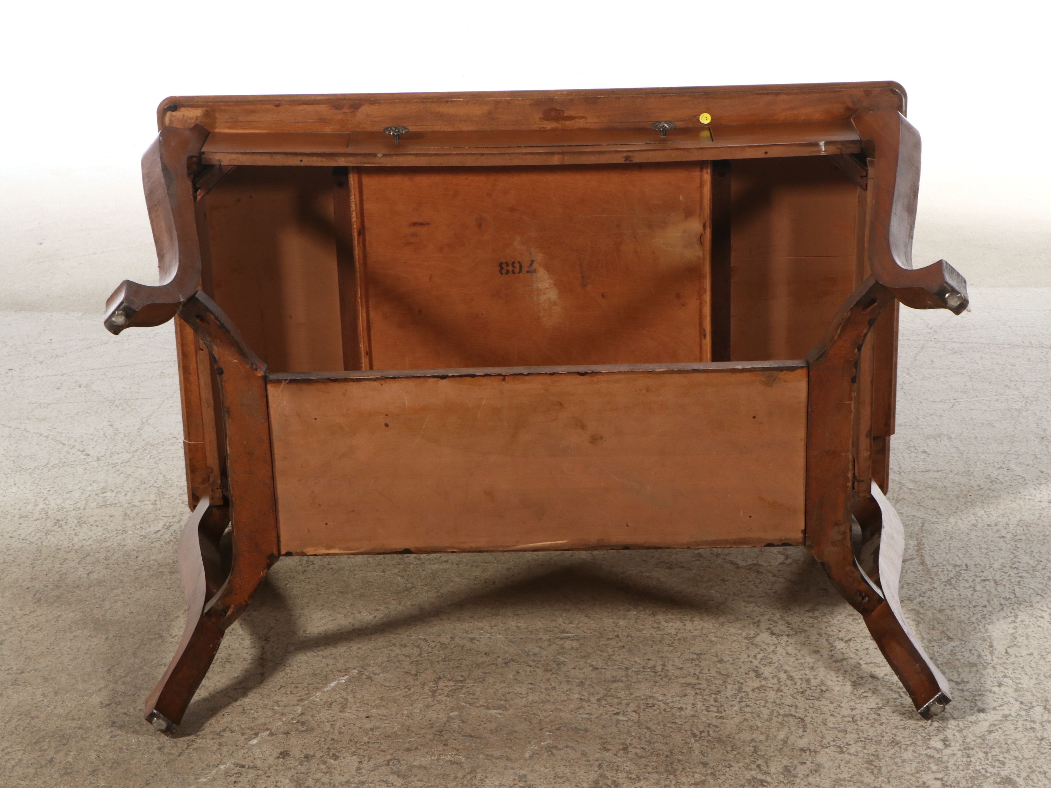 American Empire Style Birch Writing Table, Early 20th Century