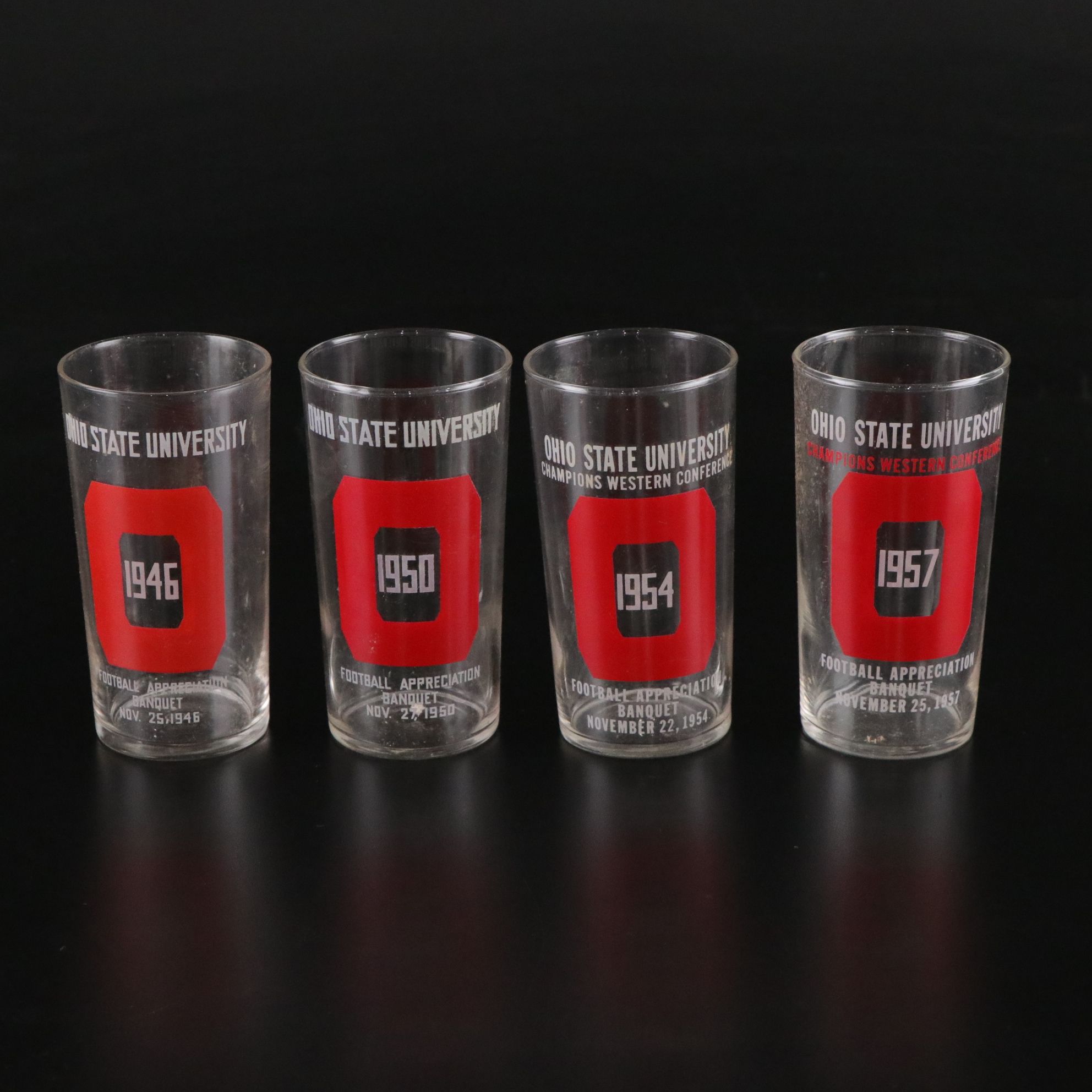 Ohio State Buckeye "Football Appreciation Banquet" Glasses